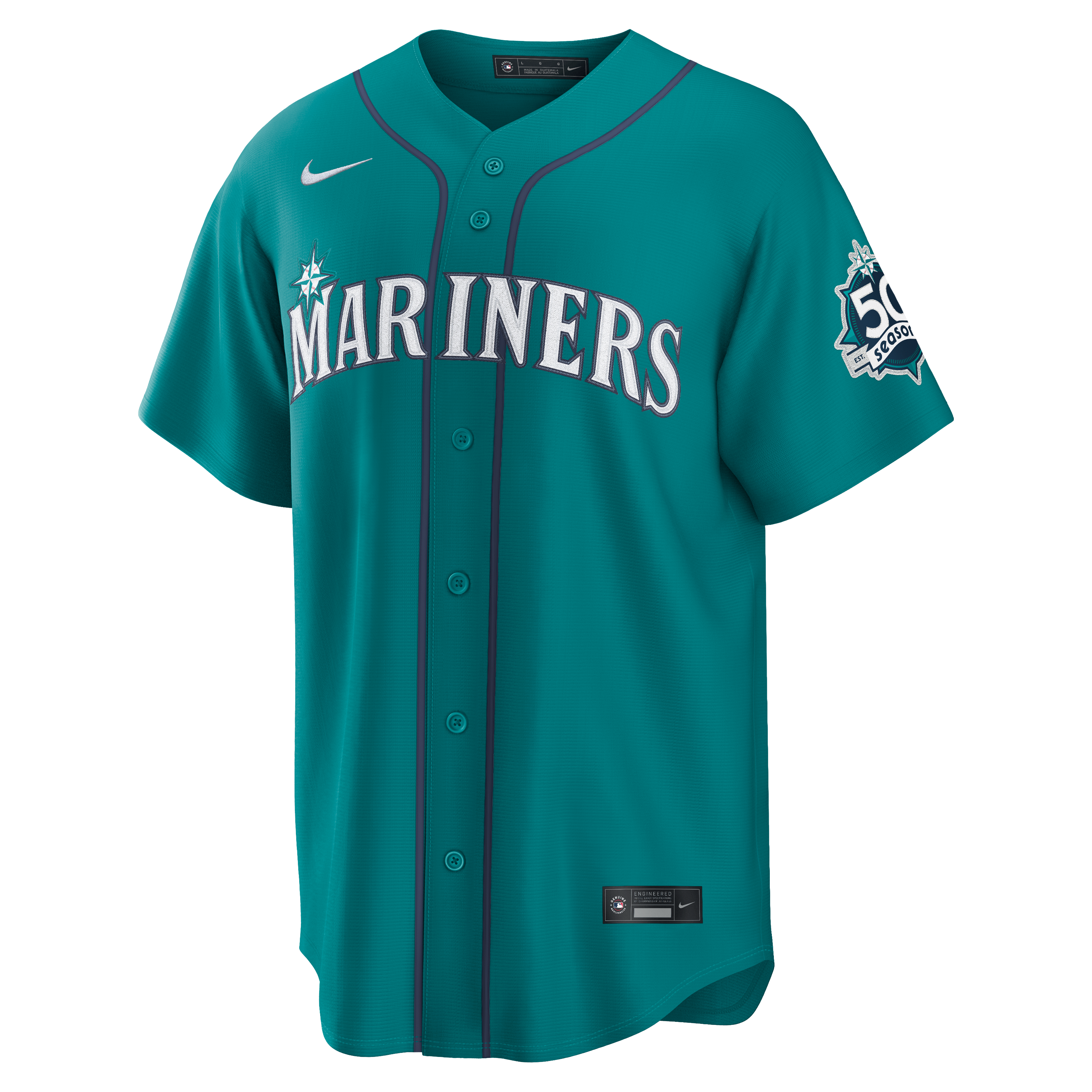 Julio Rodríguez Seattle Mariners Alternate Stadium 50th Season Patch Jersey - Teal - Image 3