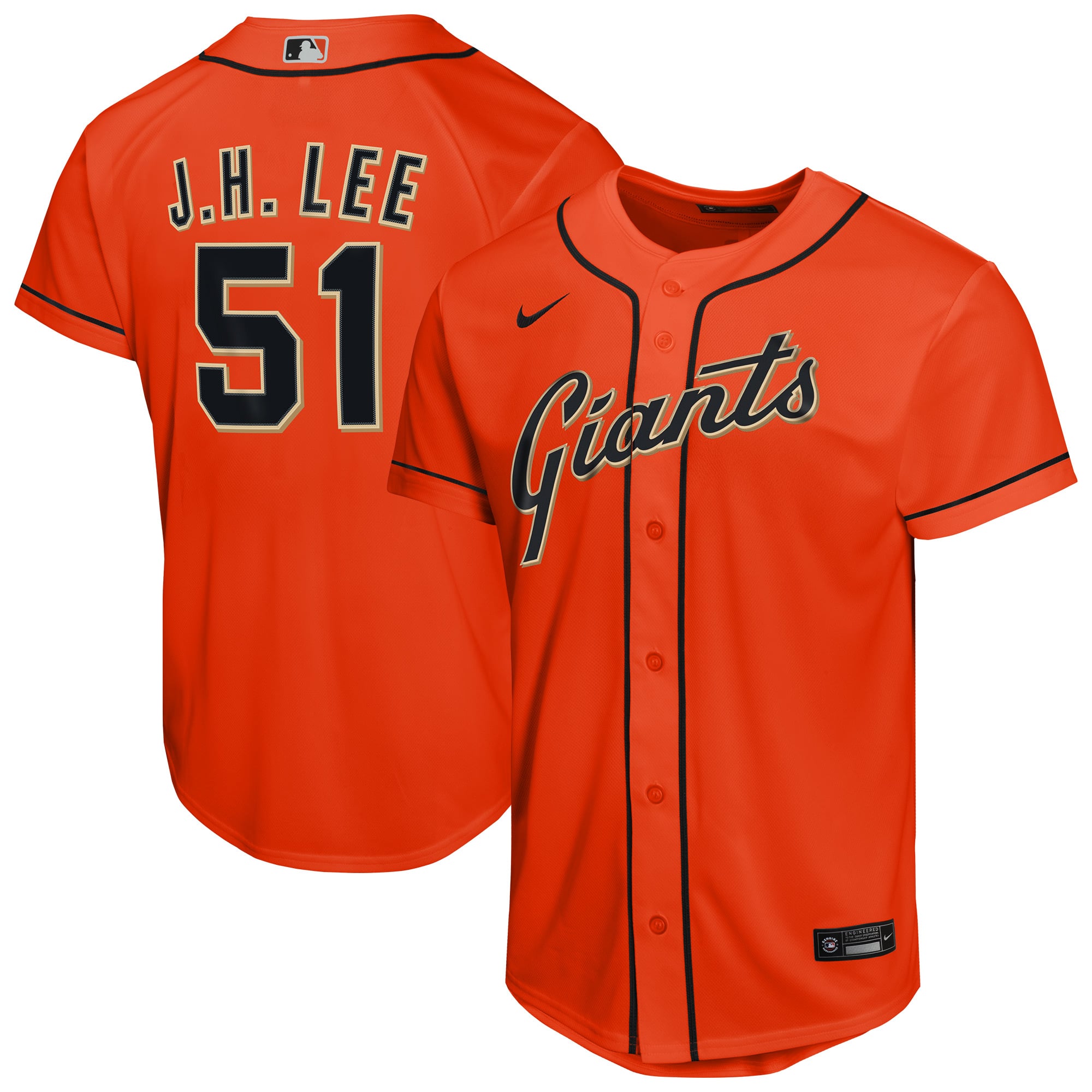 Jung Hoo Lee San Francisco Giants Youth Alternate 2 Jersey - Orange - Image 2