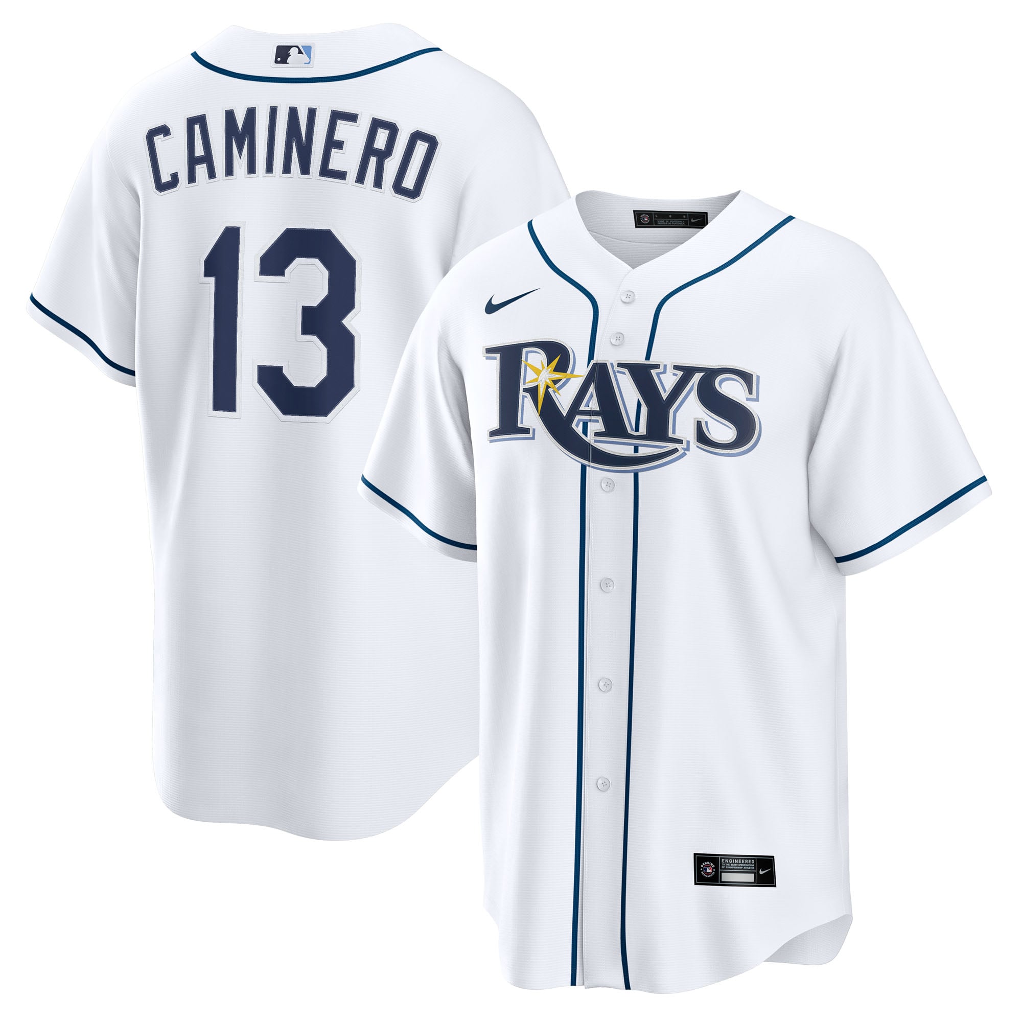 Junior Caminero Tampa Bay Rays Youth Home Jersey - White