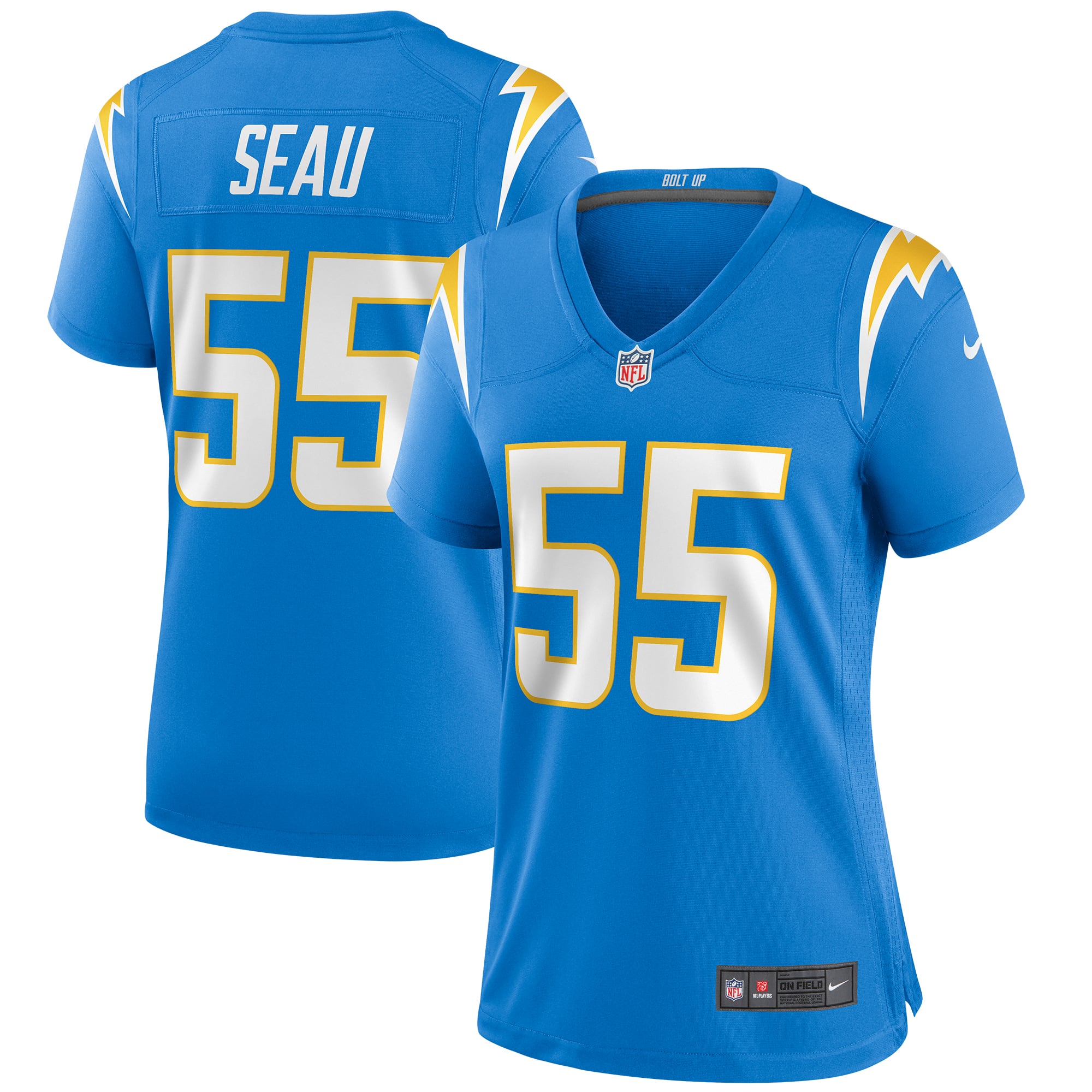 Junior Seau Los Angeles Chargers Women's Game Retired Player Jersey - Powder Blue - Image 2