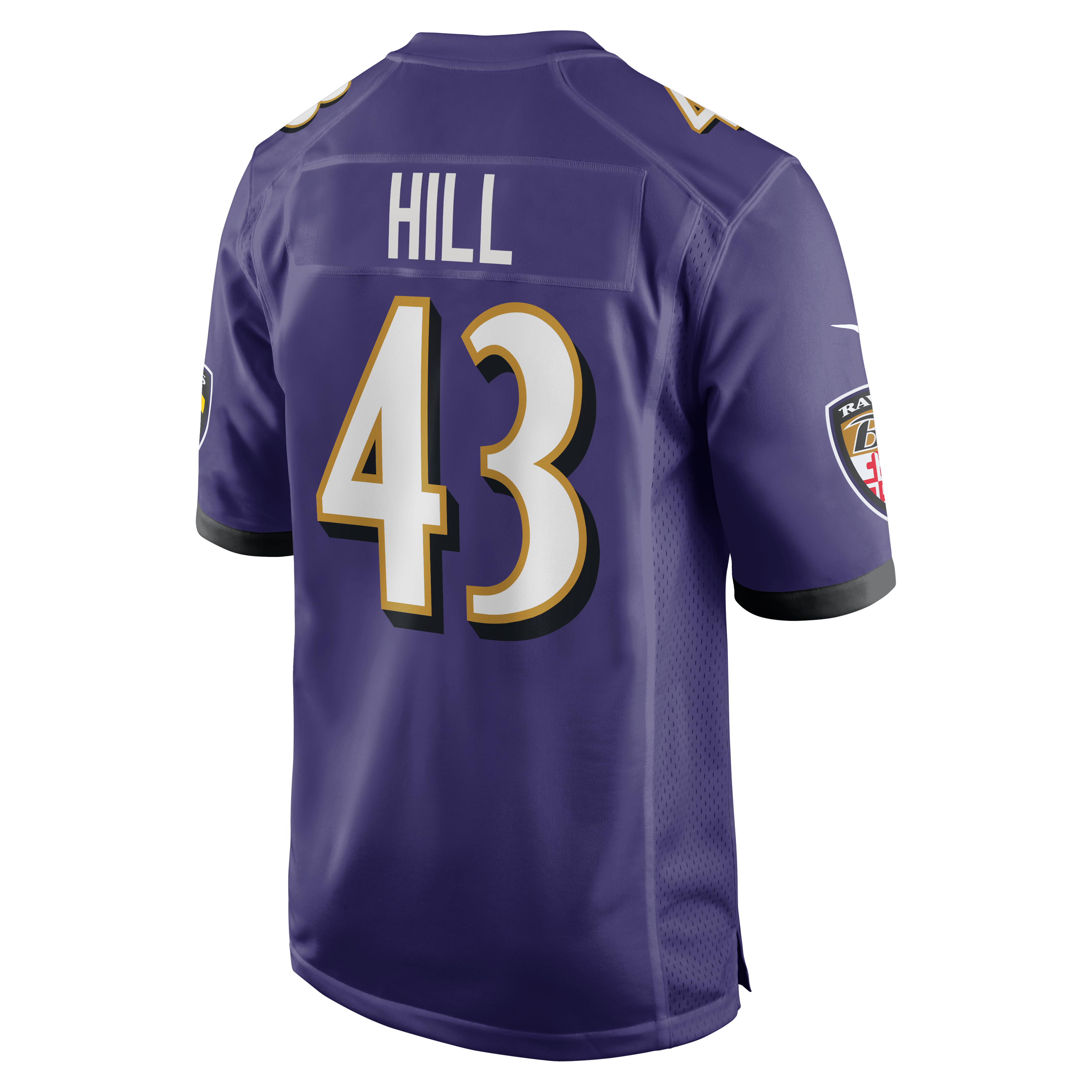 Justice Hill Baltimore Ravens Game Jersey - Purple - Image 4