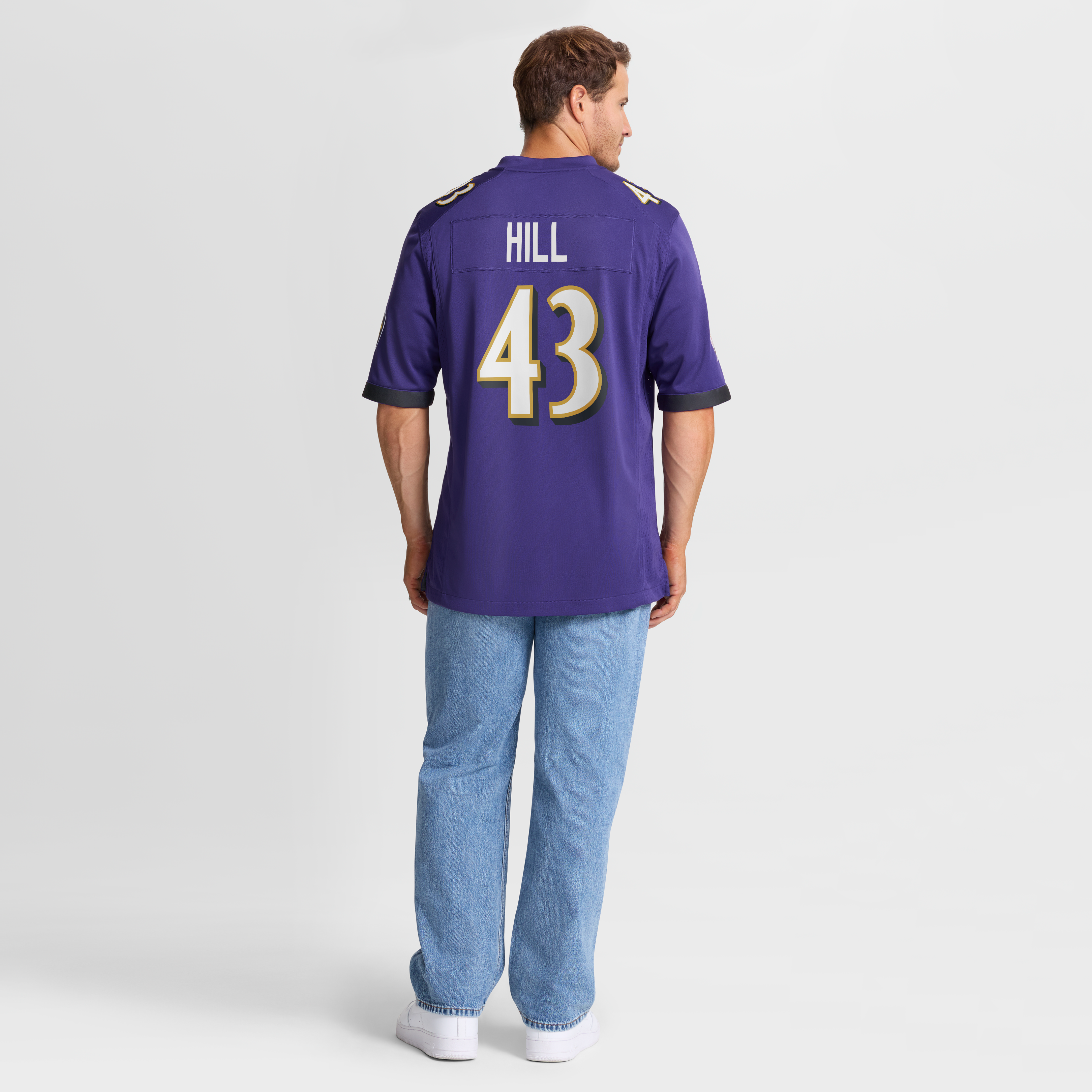 Justice Hill Baltimore Ravens Game Jersey - Purple - Image 9