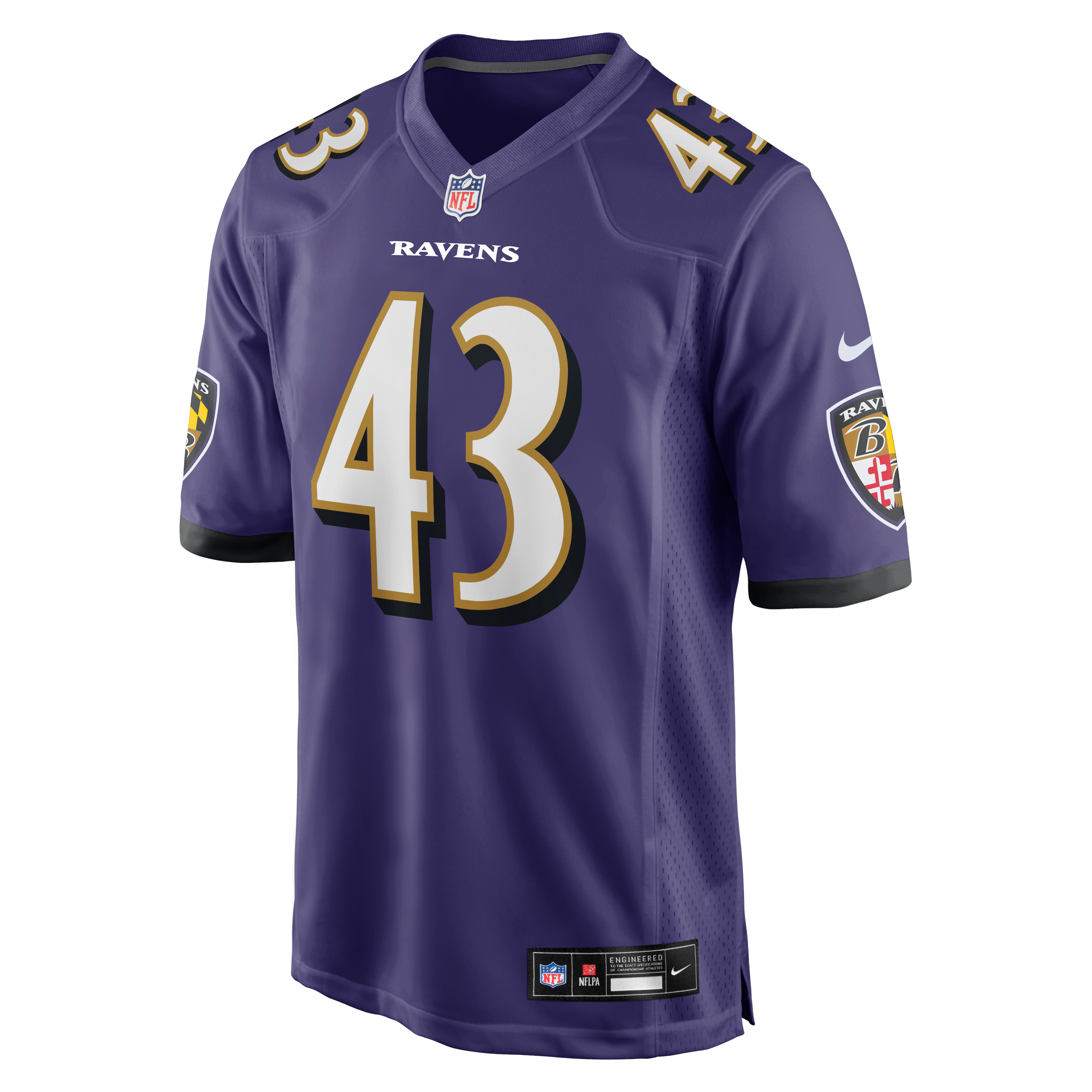 Justice Hill Baltimore Ravens Game Jersey - Purple - Image 3