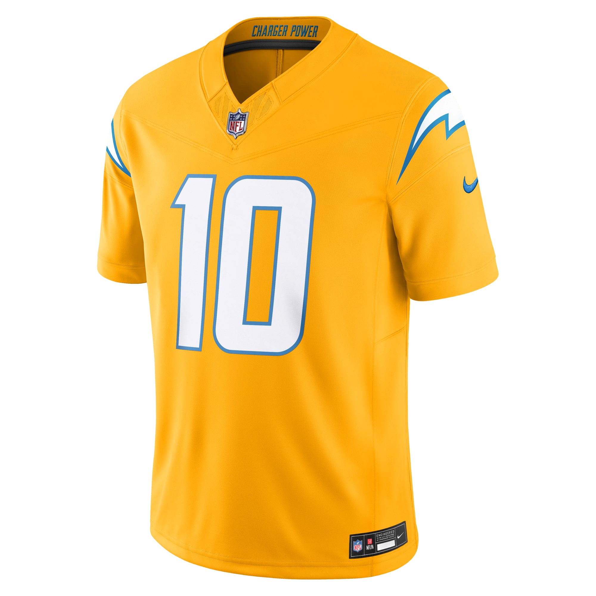 Justin Herbert Los Angeles Chargers Alternate Charger Power Vapor F.U.S.E. Limited Jersey - Gold - Image 3