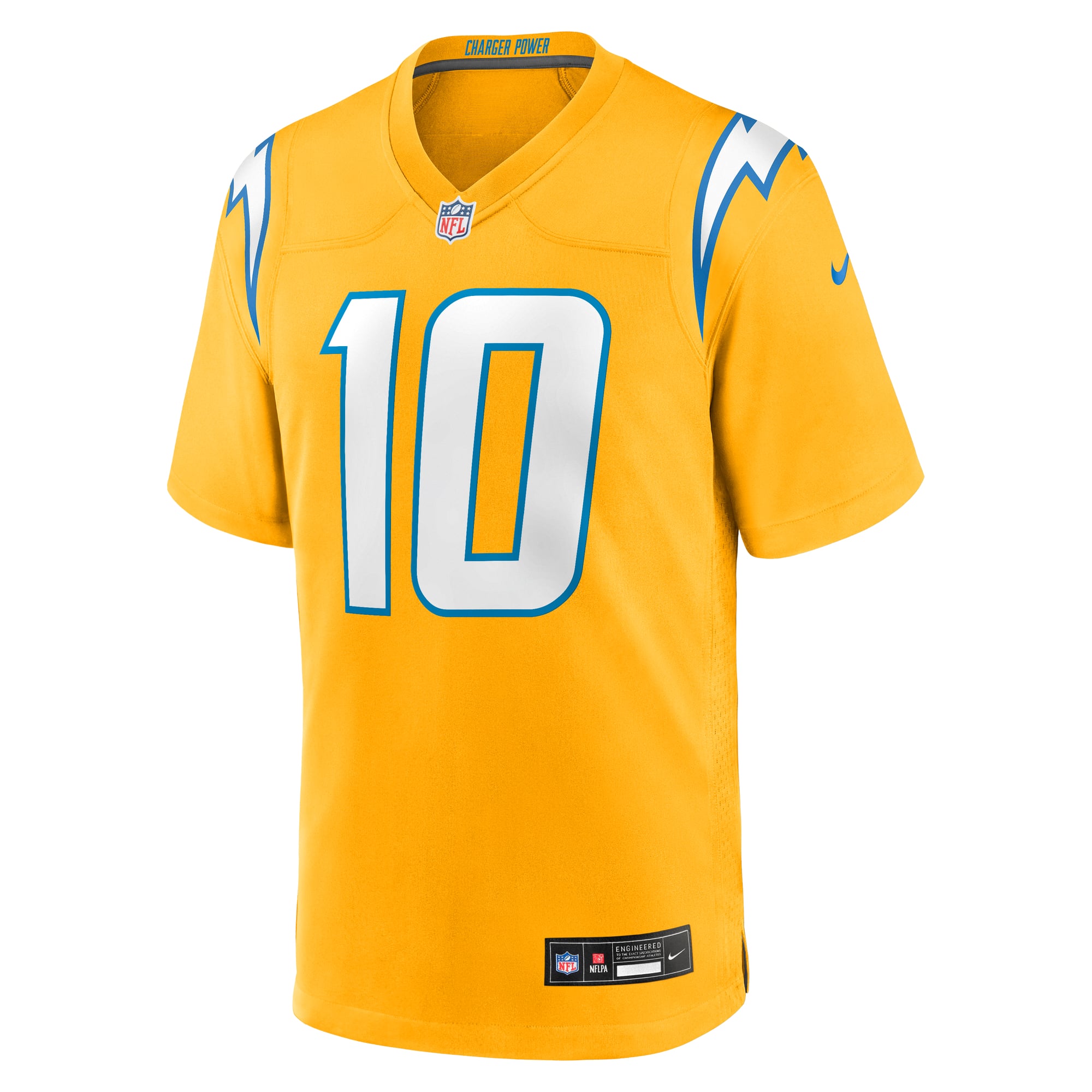Justin Herbert Los Angeles Chargers Alternate Super Chargers Game Player Jersey - Gold - Image 3