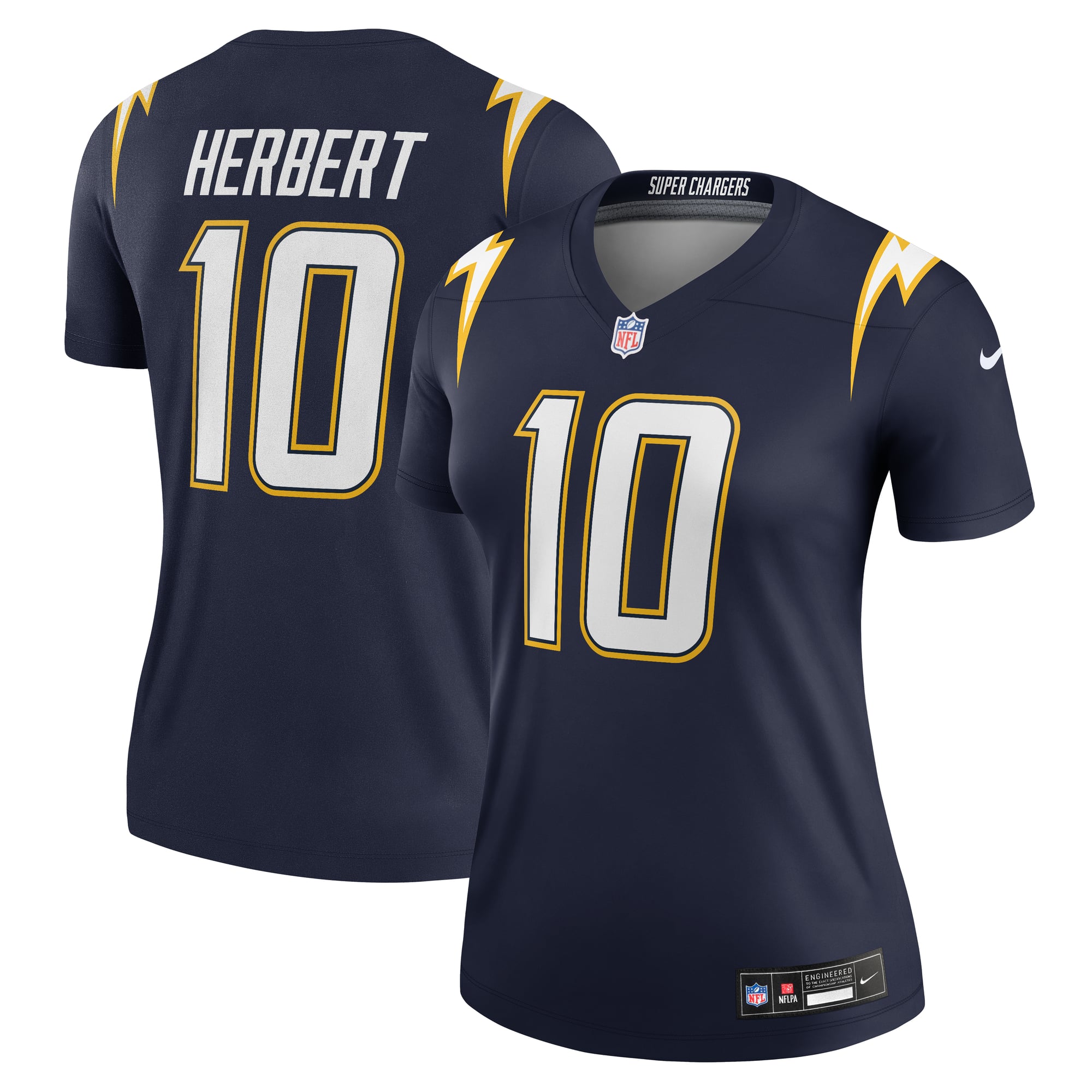 Justin Herbert Los Angeles Chargers Women's Alternate Super Chargers Legend Player Performance Top - Navy - Image 2