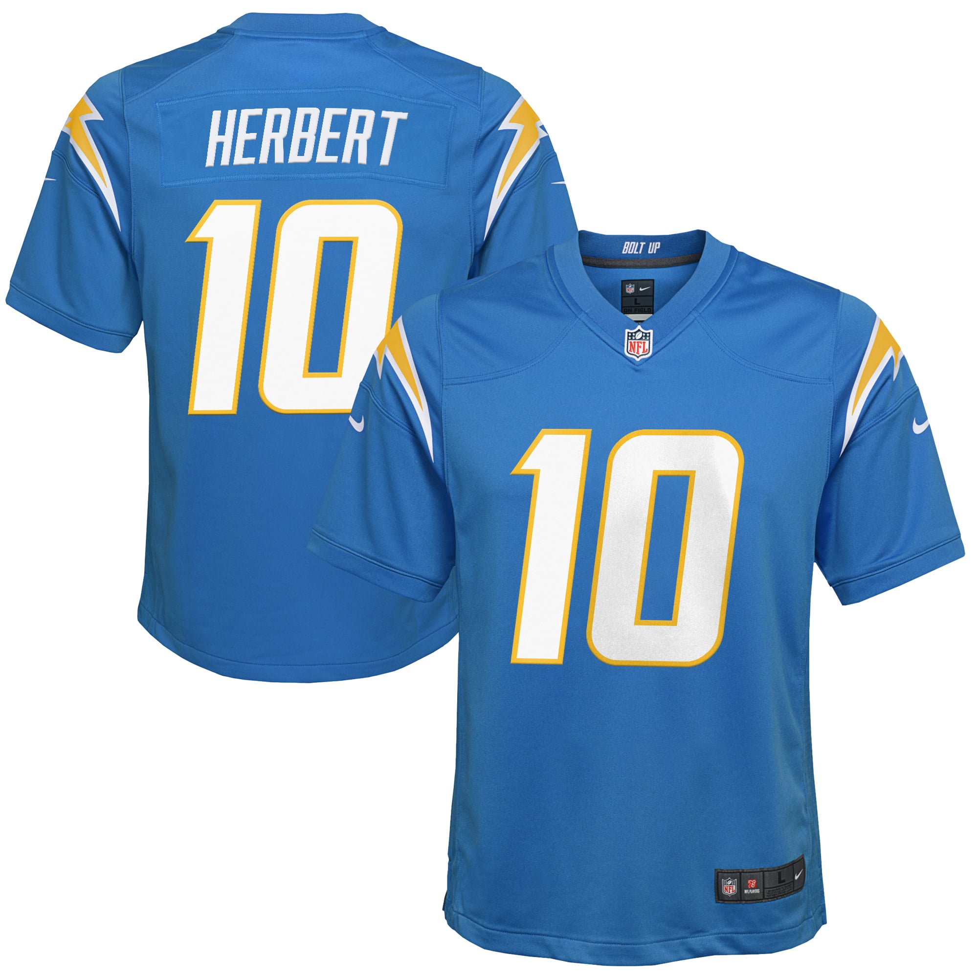 Justin Herbert Los Angeles Chargers Youth Game Jersey - Powder Blue - Image 2