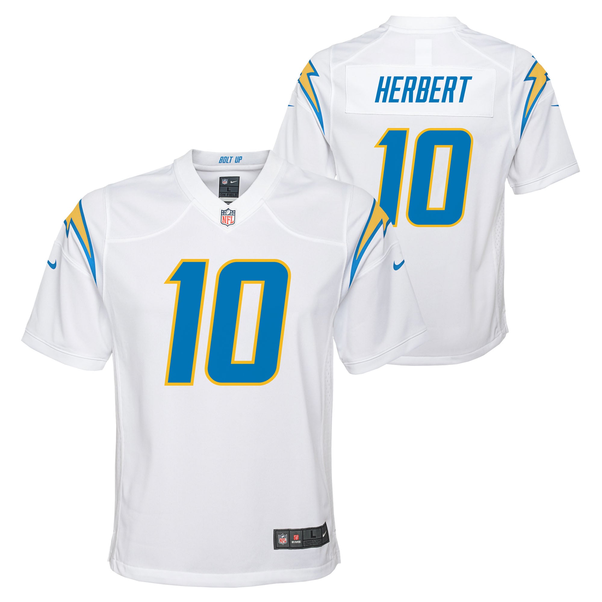 Justin Herbert Los Angeles Chargers Youth Game Jersey - White