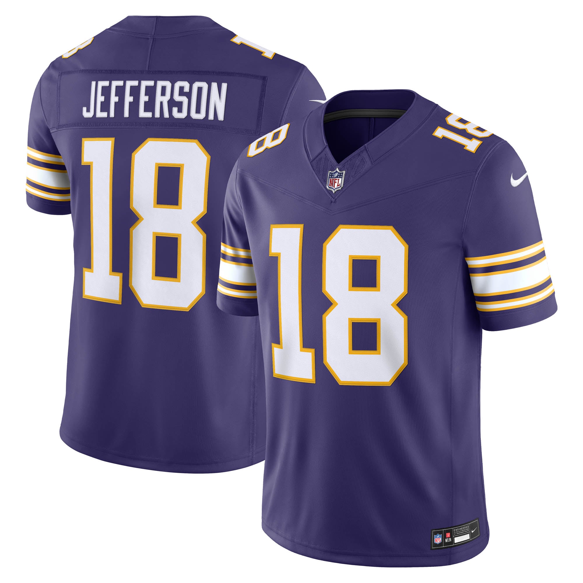 Justin Jefferson Minnesota Vikings Alternate Classic Vapor F.U.S.E. Stitched Limited Jersey - Purple - Image 2