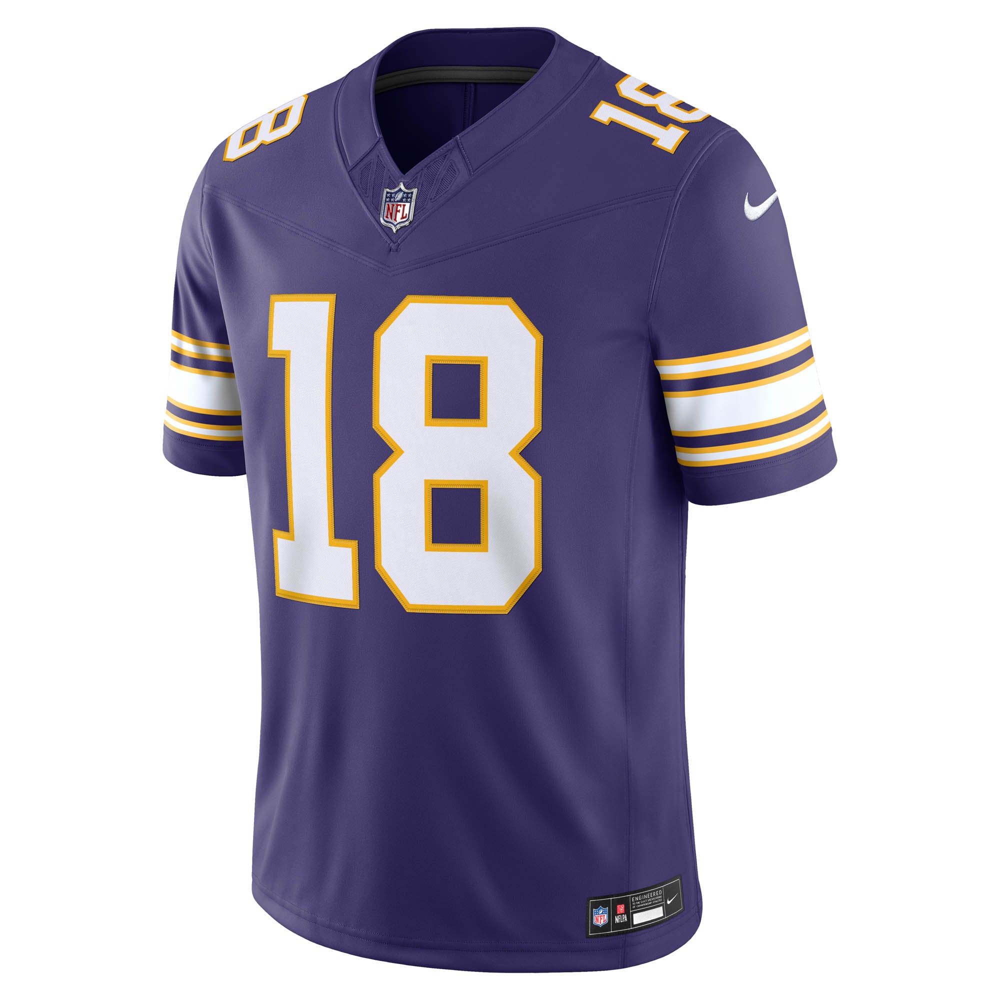 Justin Jefferson Minnesota Vikings Alternate Classic Vapor F.U.S.E. Stitched Limited Jersey - Purple - Image 3