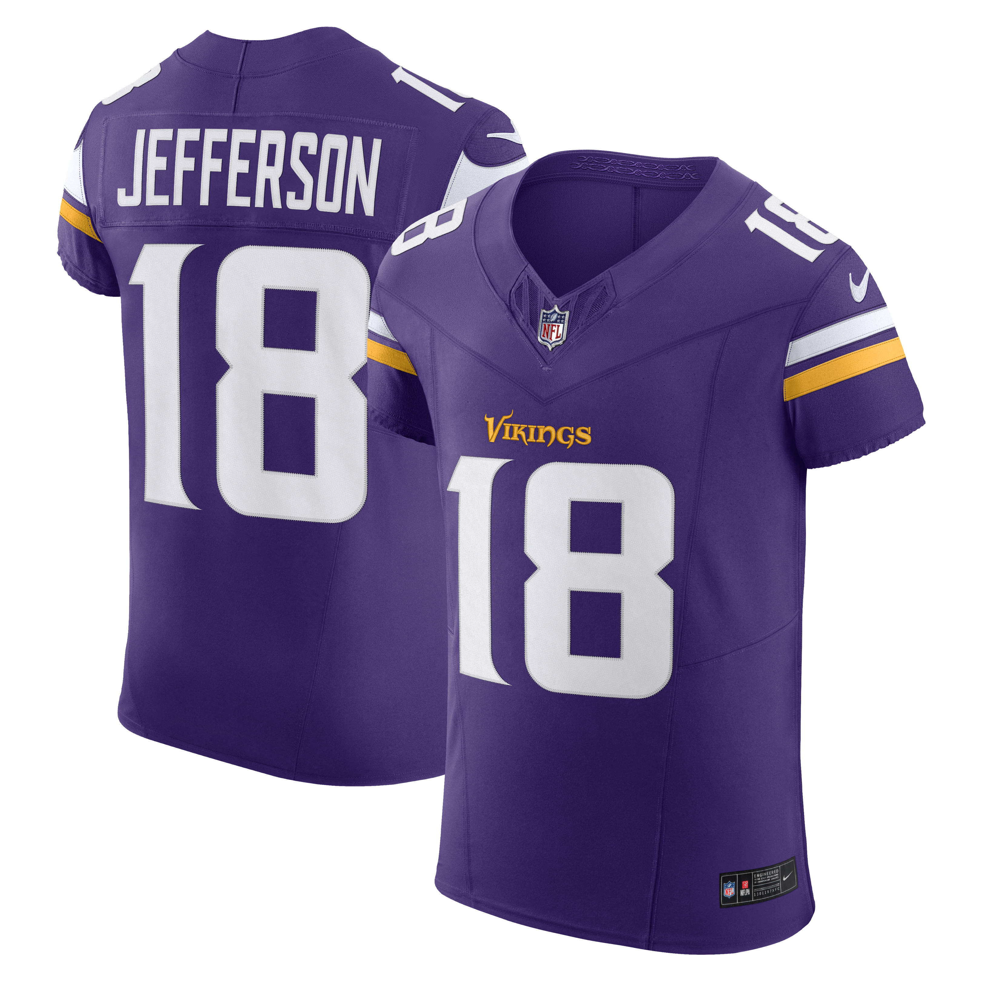 Justin Jefferson Minnesota Vikings Team Vapor F.U.S.E. Elite Jersey - Purple