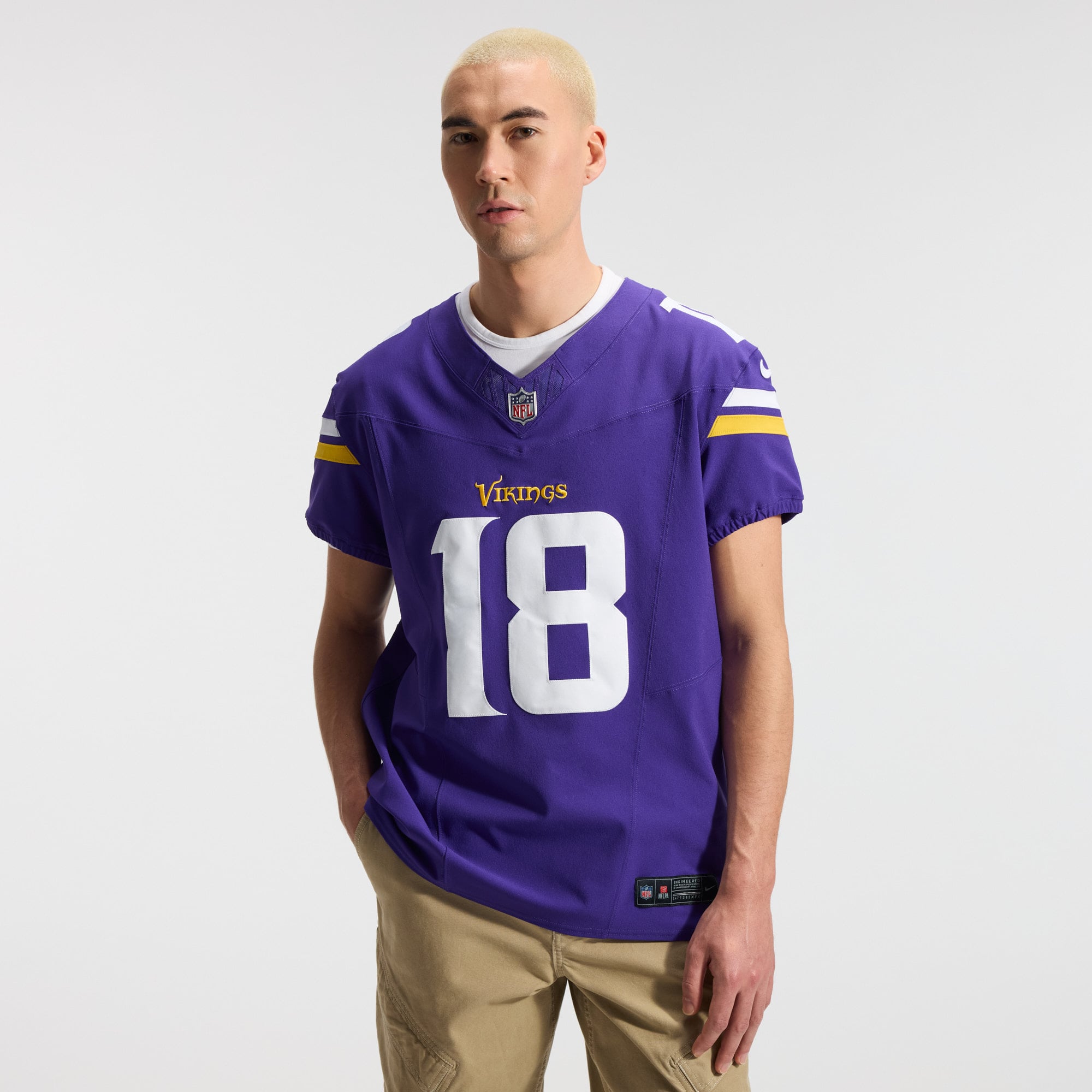 Justin Jefferson Minnesota Vikings Team Vapor F.U.S.E. Elite Jersey - Purple - Image 3