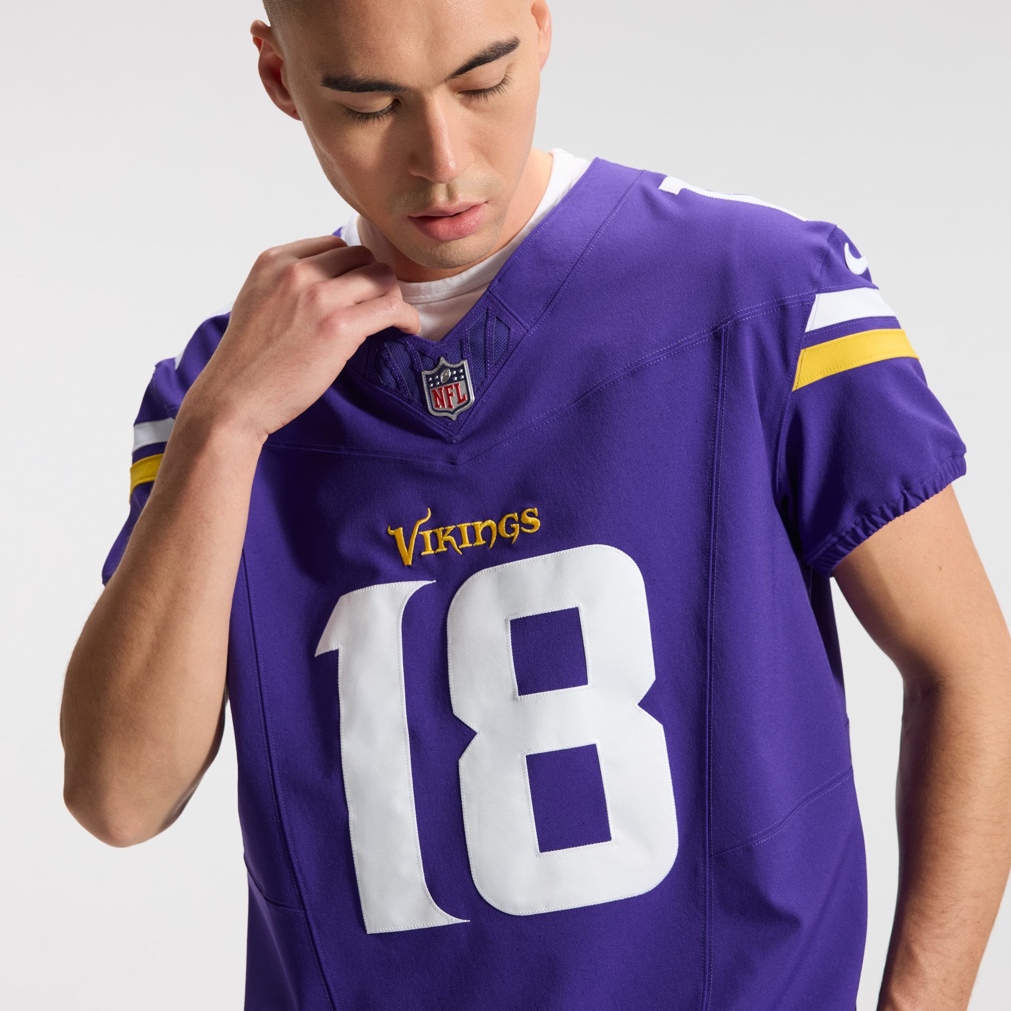 Justin Jefferson Minnesota Vikings Team Vapor F.U.S.E. Elite Jersey - Purple - Image 9