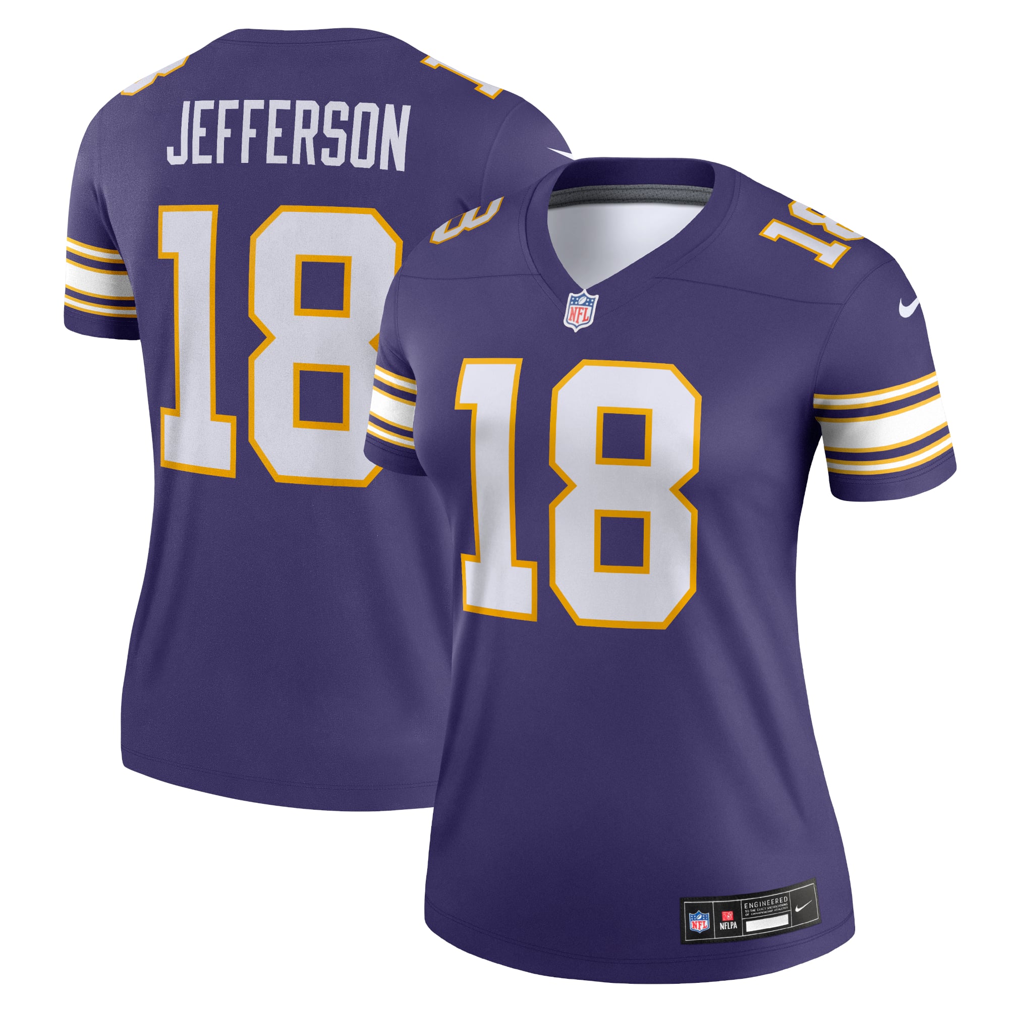 Justin Jefferson Minnesota Vikings Women's Alternate Legend Player Performance Top - White - Purple - Image 2