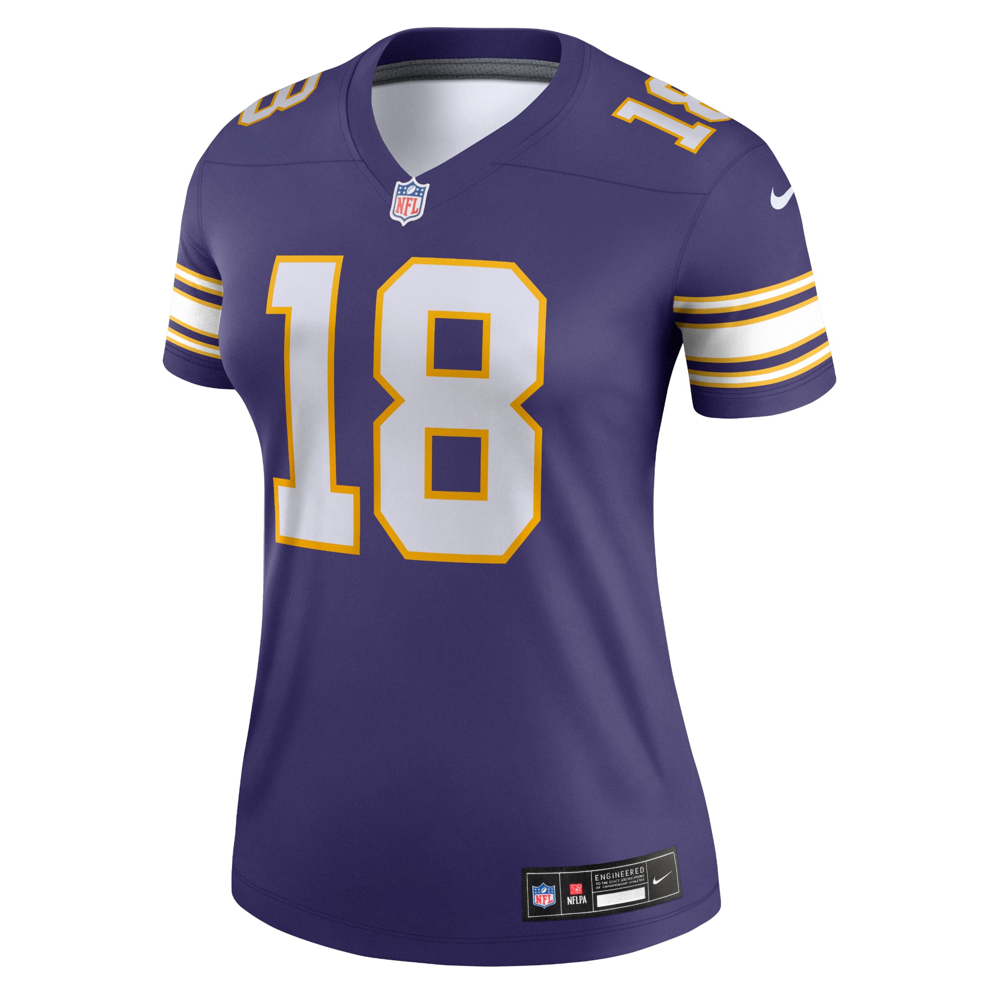 Justin Jefferson Minnesota Vikings Women's Alternate Legend Player Performance Top - White - Purple - Image 3