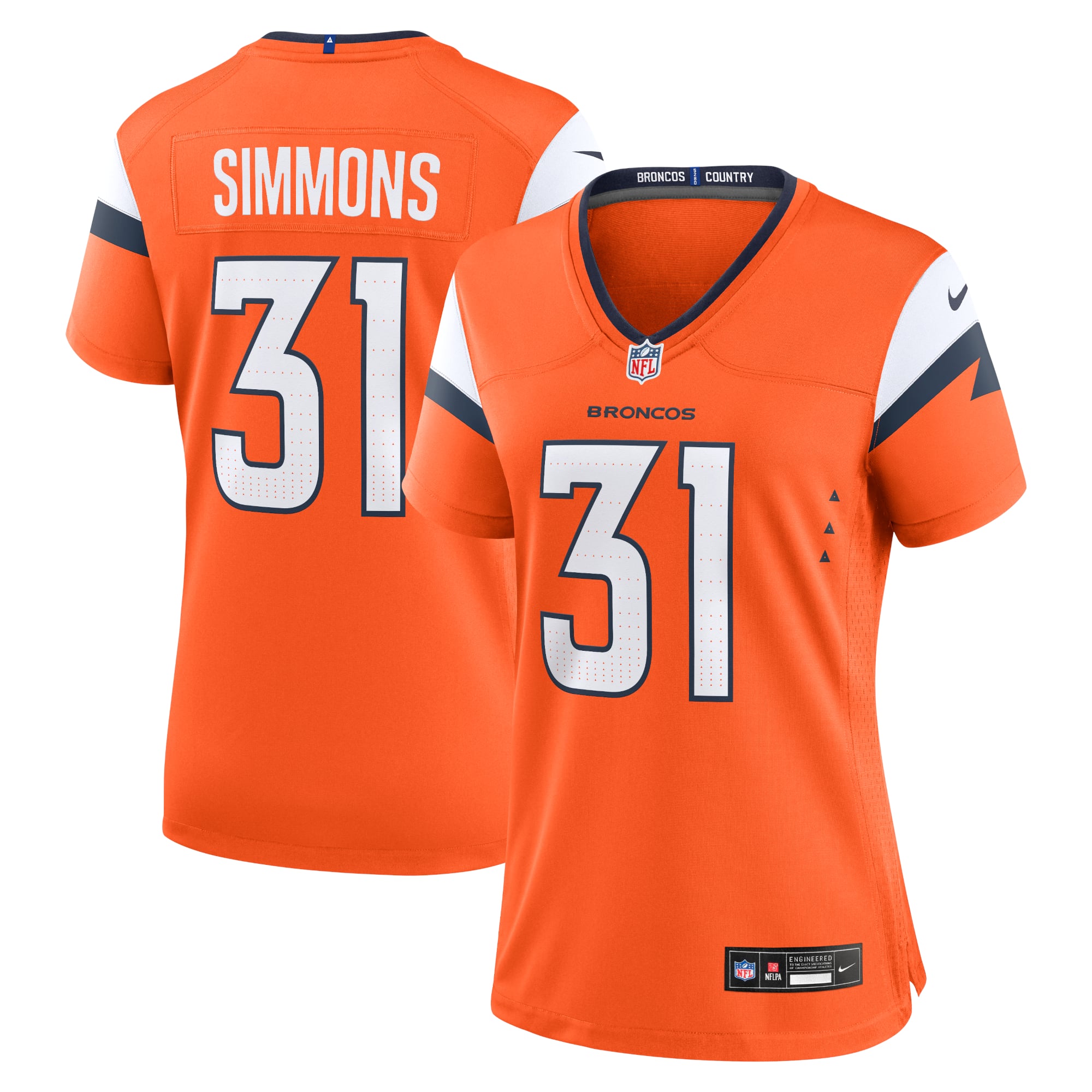 Justin Simmons Denver Broncos Women's Game Jersey - Orange