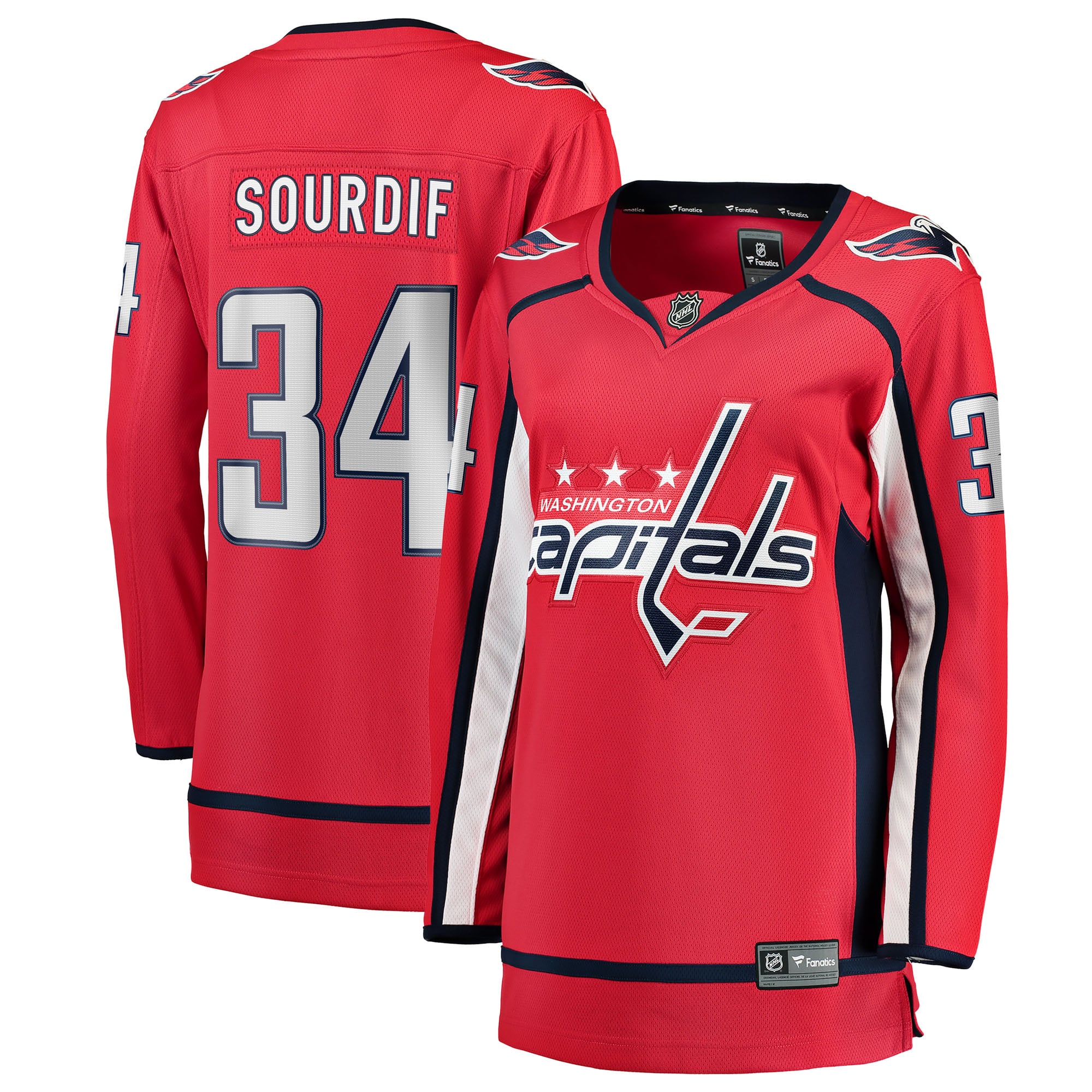 Justin Sourdif Washington Capitals Women's Home Breakaway Jersey - Red