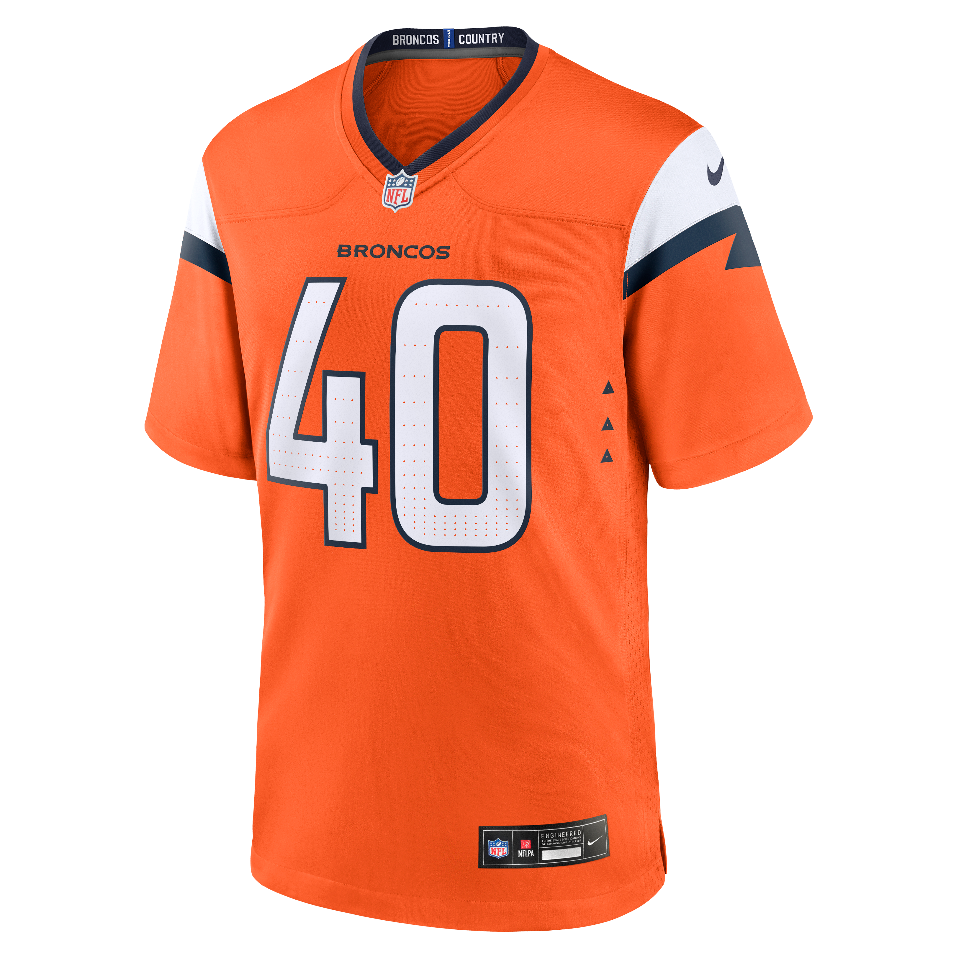 Justin Strnad Denver Broncos Team Game Jersey - Orange - Image 3