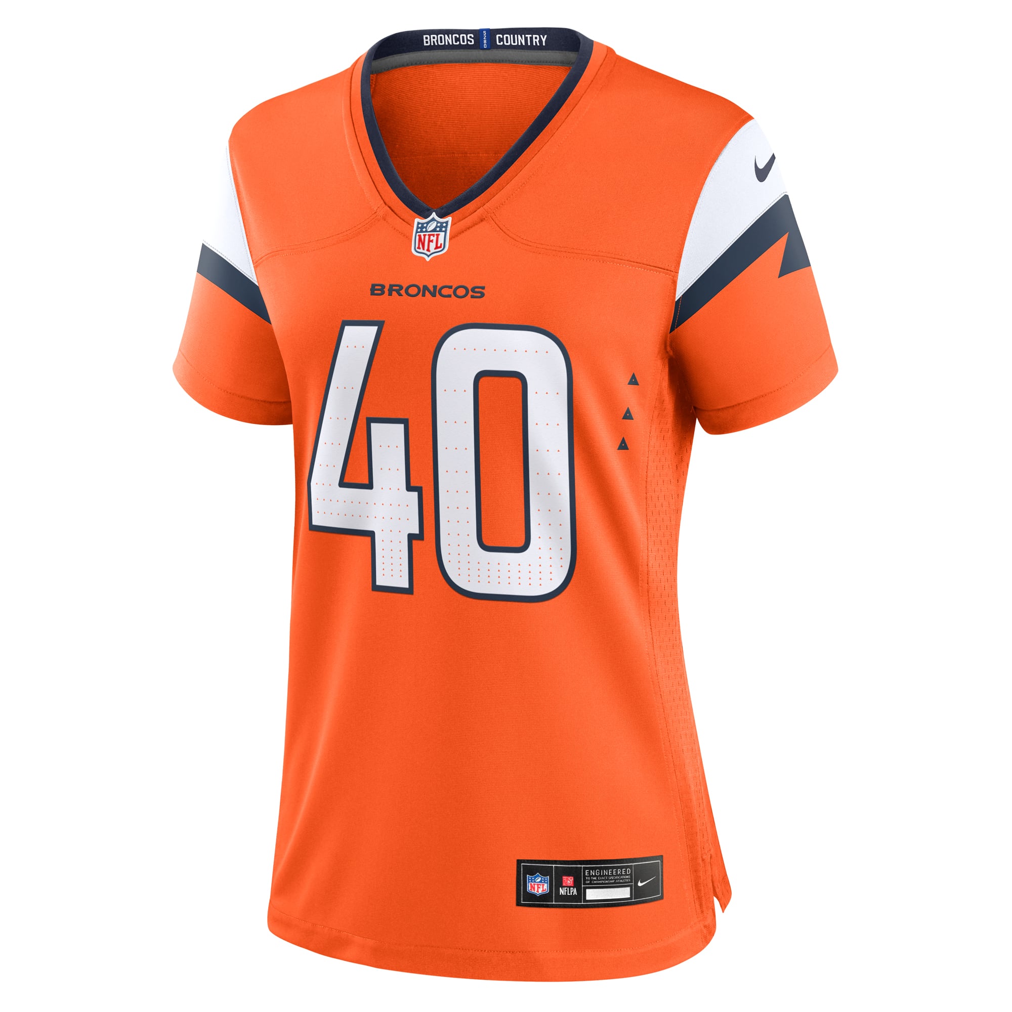 Justin Strnad Denver Broncos Women's Team Game Jersey - Orange - Image 3