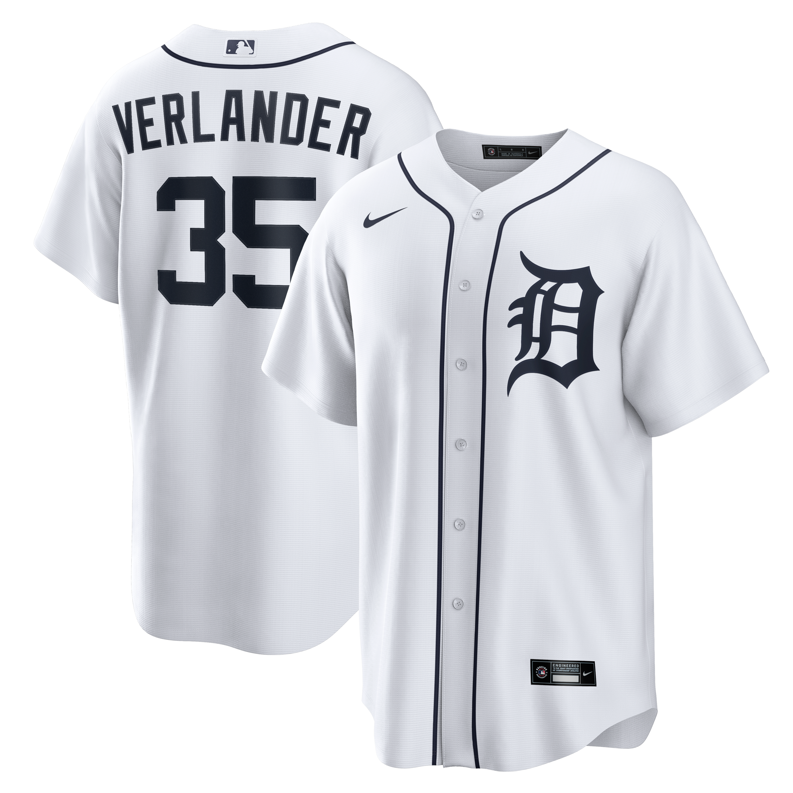 Justin Verlander Detroit Tigers Home Jersey - White - Image 2