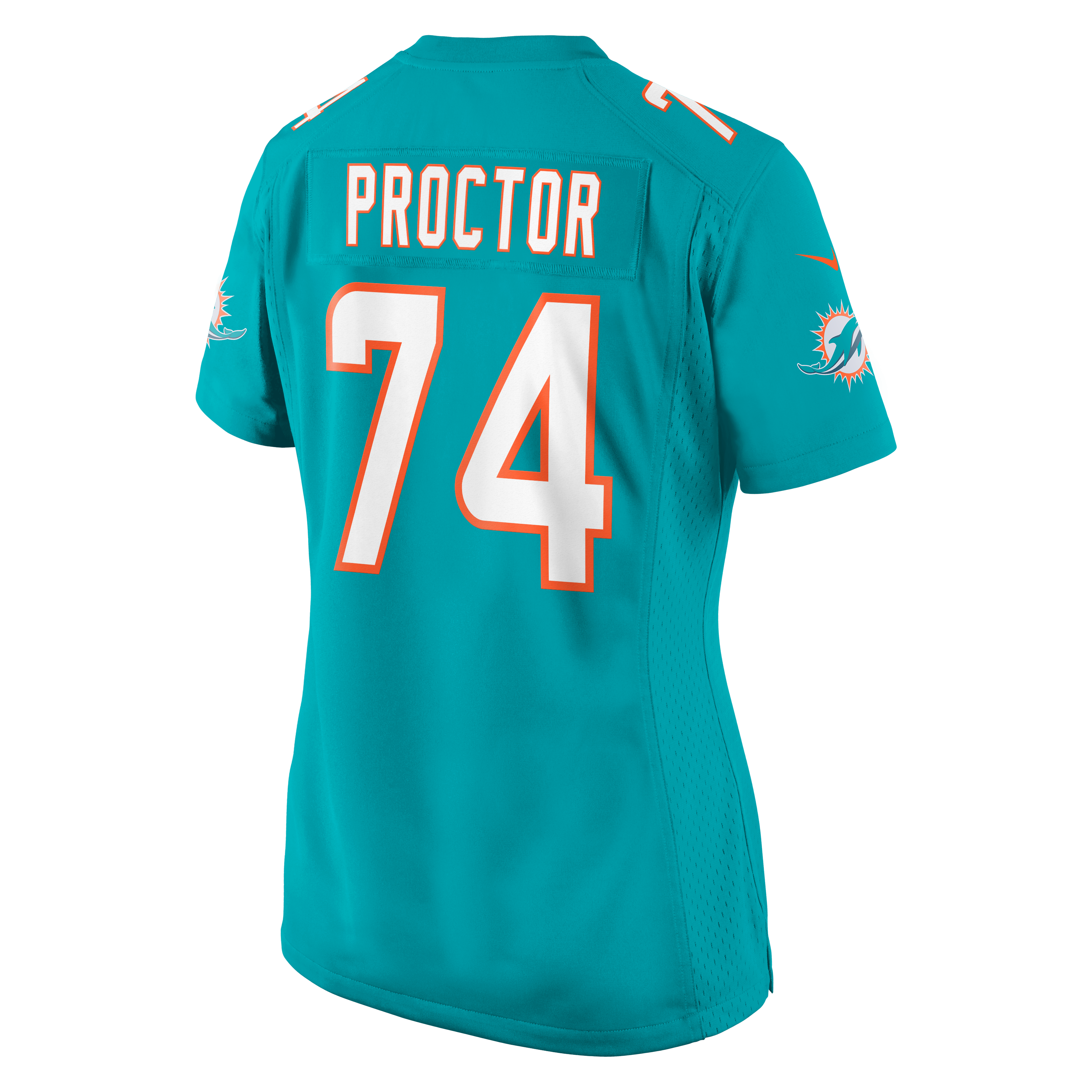Kadyn Proctor Miami Dolphins Women's Team Game Jersey - Aqua - Image 8
