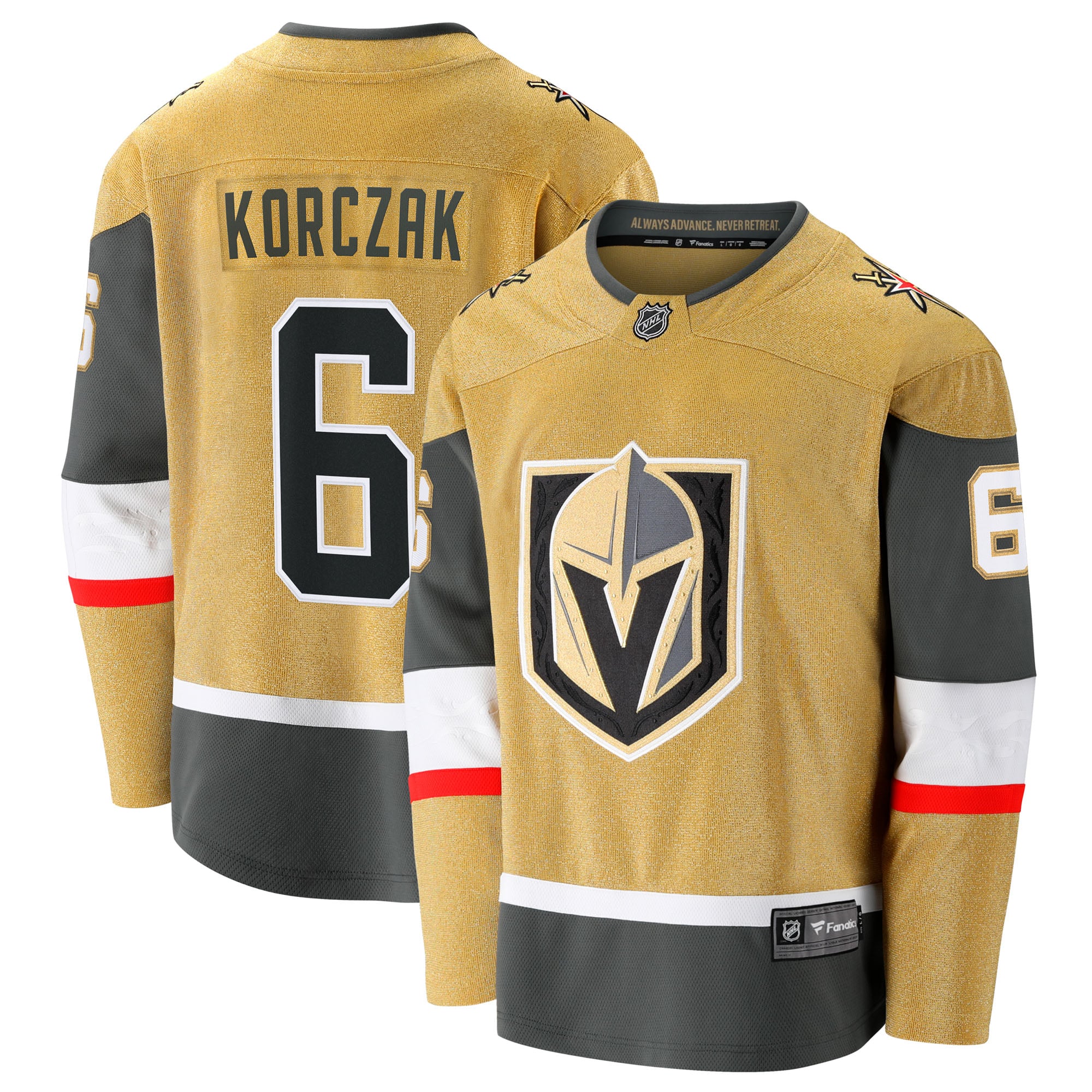 Kaedan Korczak Vegas Golden Knights Home Breakaway Jersey - Gold - Image 2
