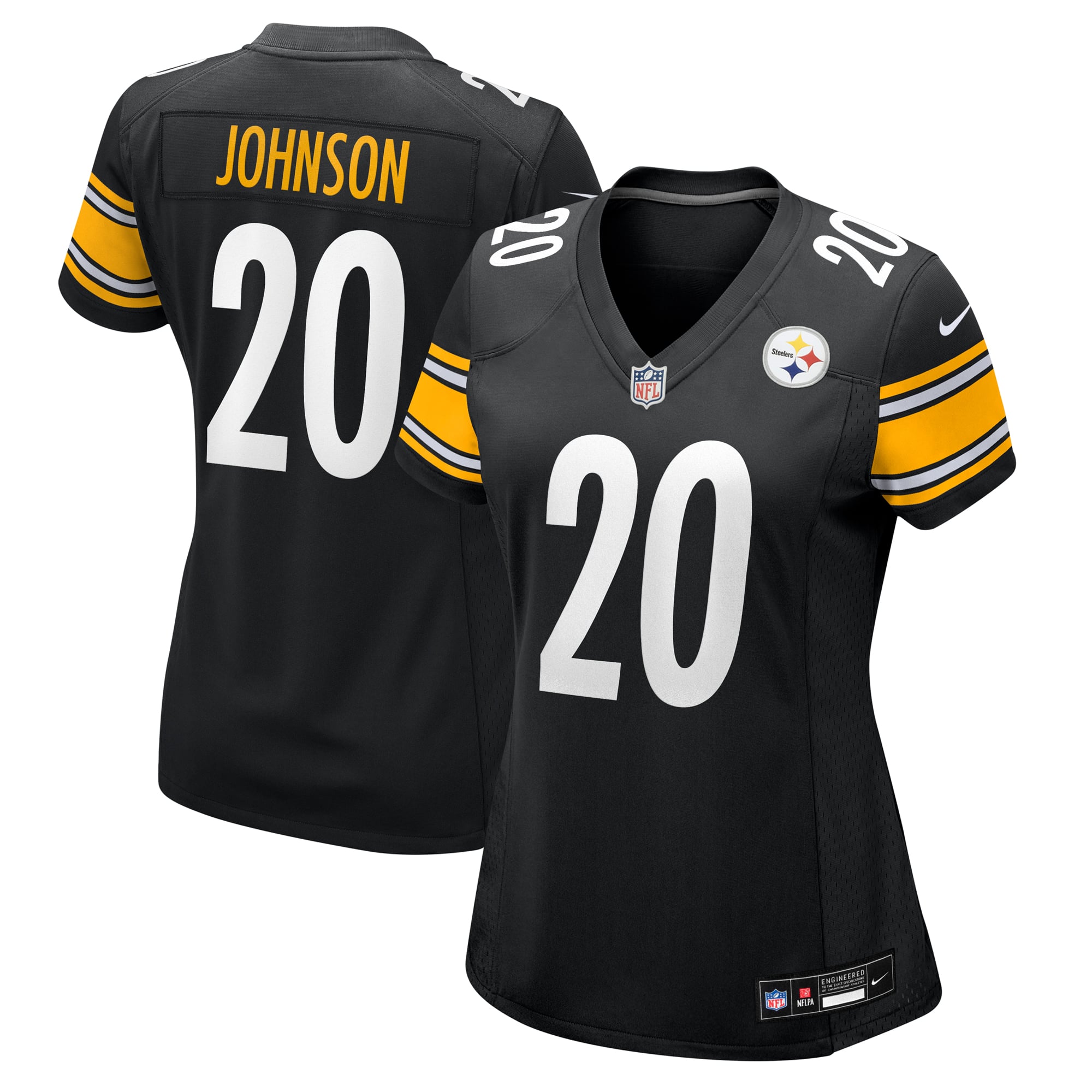 Kaleb Johnson Pittsburgh Steelers Women's Team Game Jersey - Black - Image 2