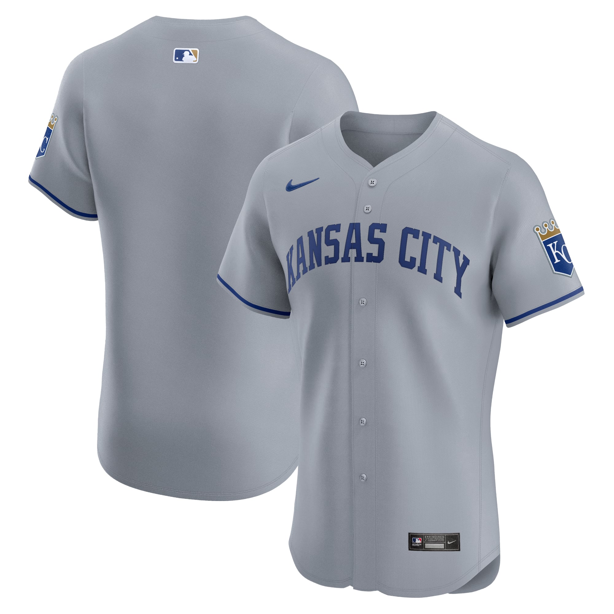 Kansas City Royals Home Elite Jersey - Gray