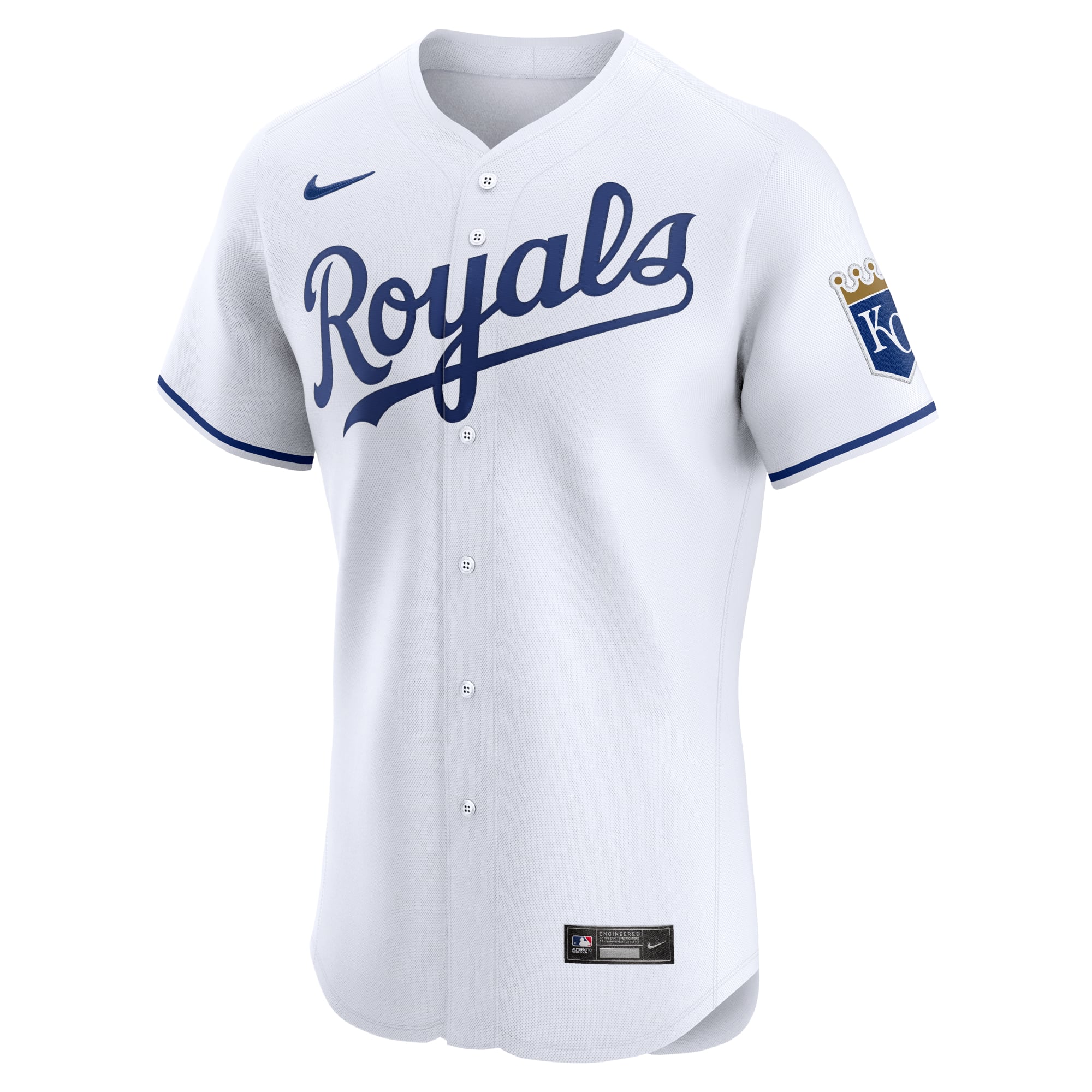 Kansas City Royals Road Vapor Premier Elite Patch Jersey - White - Image 3