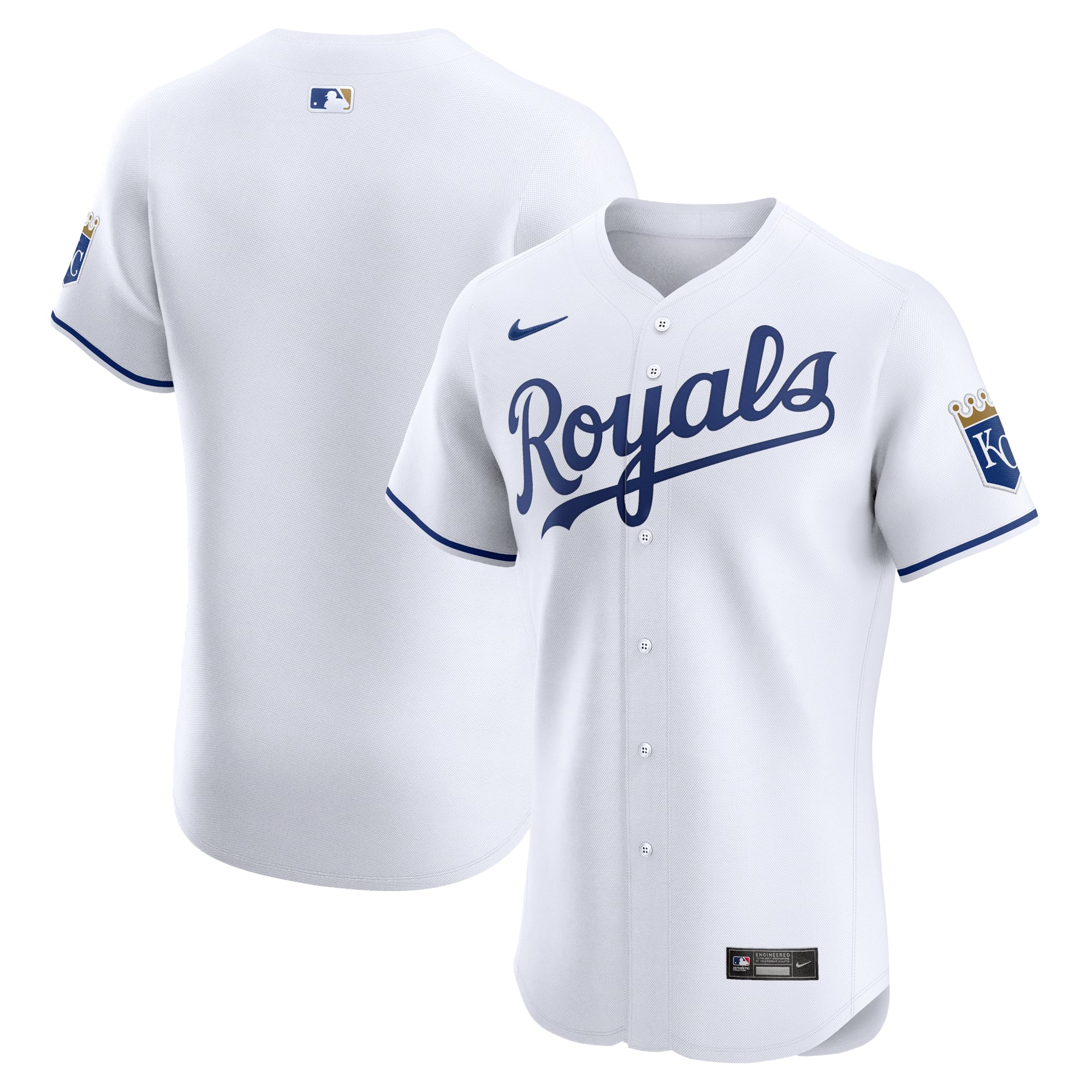 Kansas City Royals Road Vapor Premier Elite Patch Jersey - White - Image 2