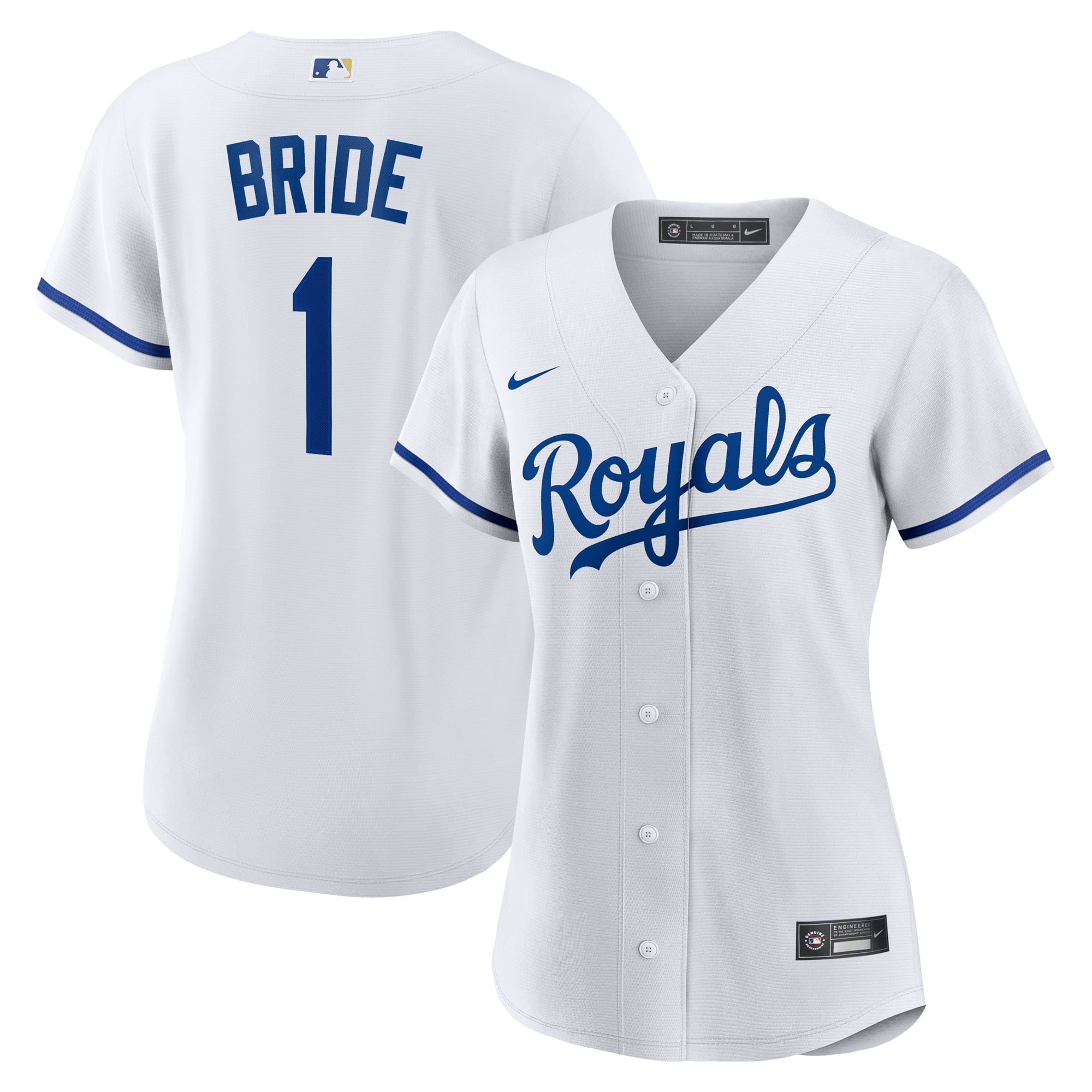 Kansas City Royals Women's #1 Bride Home Jersey - White - Image 2