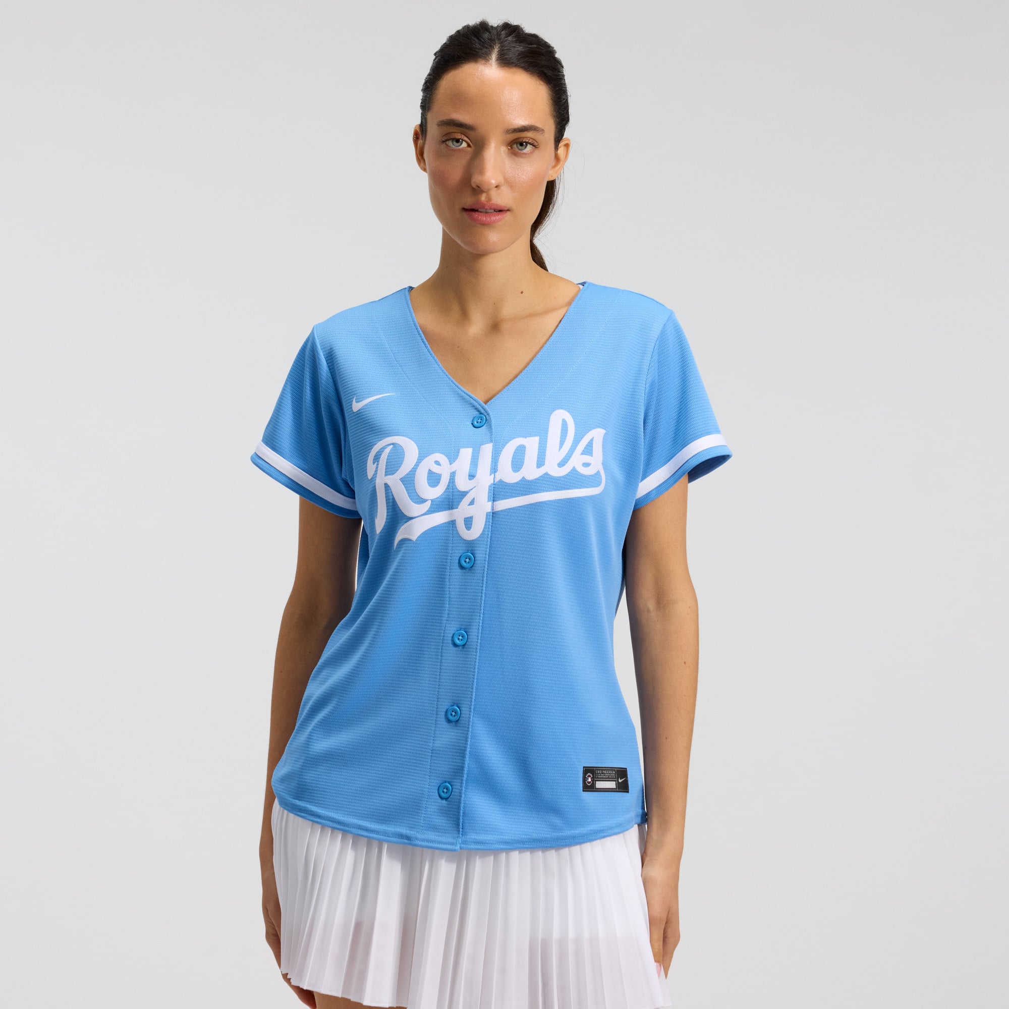 Kansas City Royals Women's Alternate Team Logo Jersey - Light Blue - Image 2