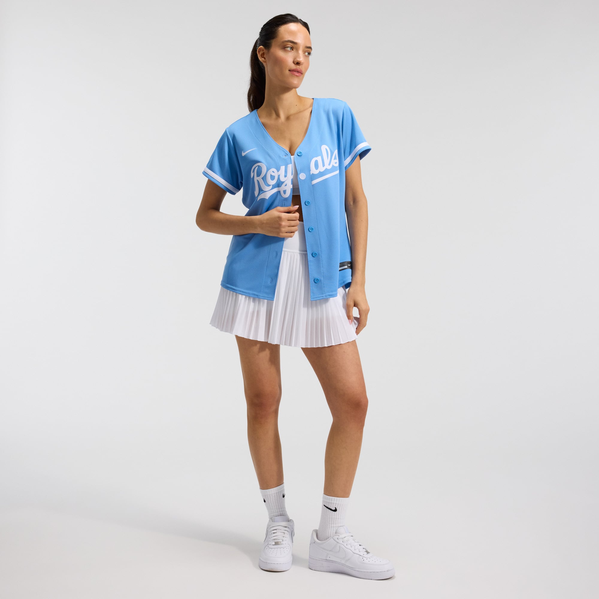 Kansas City Royals Women's Alternate Team Logo Jersey - Light Blue - Image 4