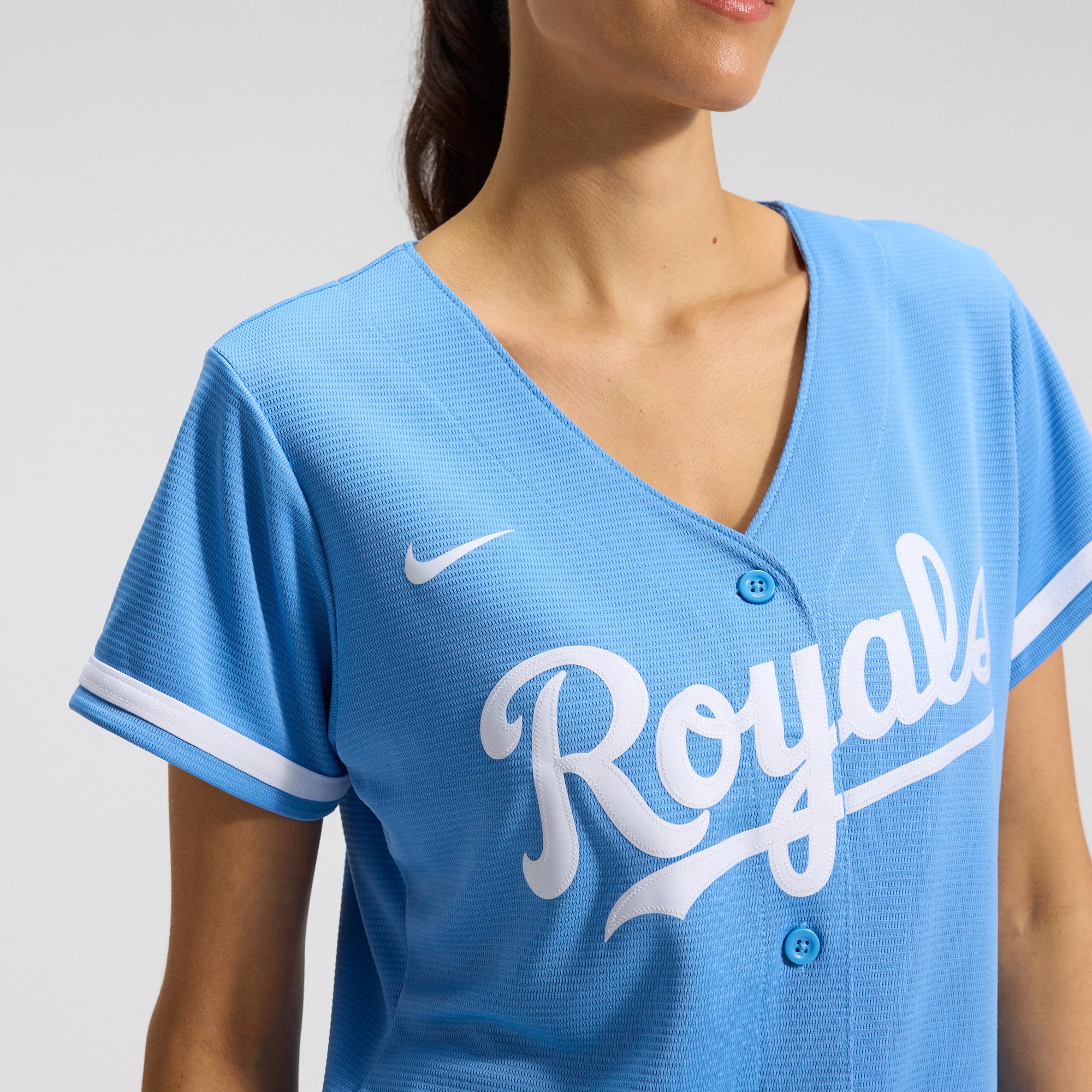 Kansas City Royals Women's Alternate Team Logo Jersey - Light Blue - Image 9