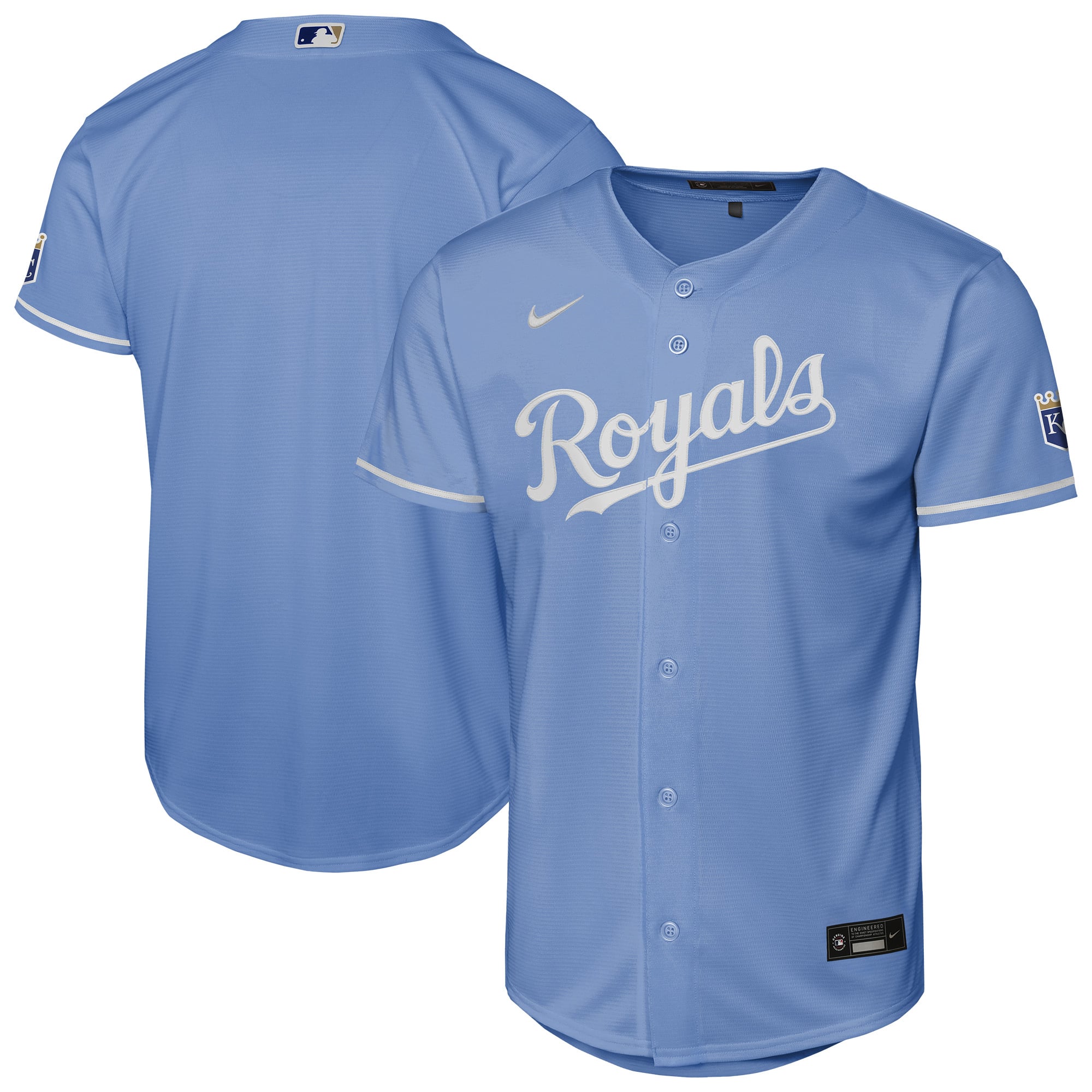 Kansas City Royals Youth Home Stadium Jersey - Light Blue - Image 2