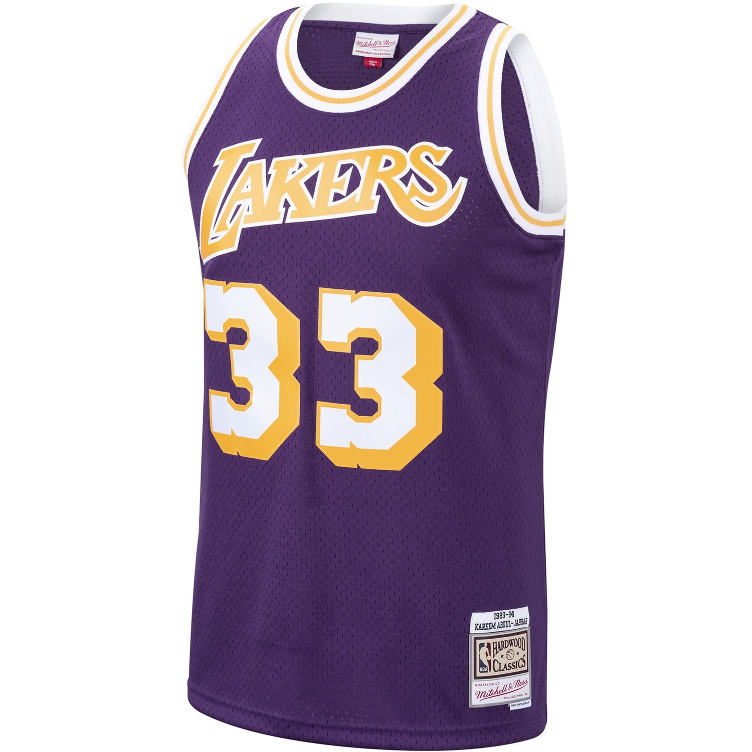Kareem Abdul-Jabbar Los Angeles Lakers Hardwood Classics Swingman Jersey - Purple - Image 3