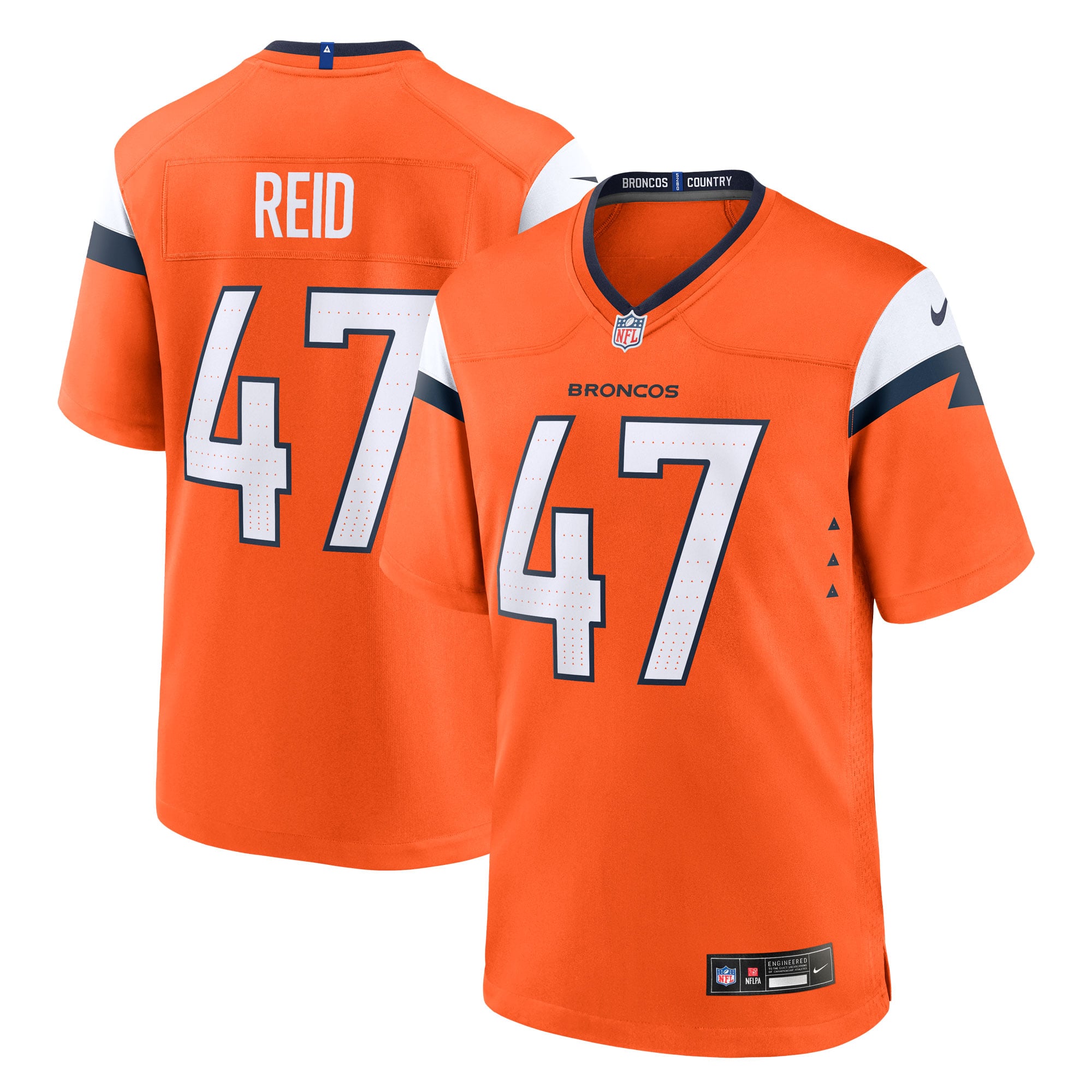 Karene Reid Denver Broncos Team Game Jersey - Orange - Image 2