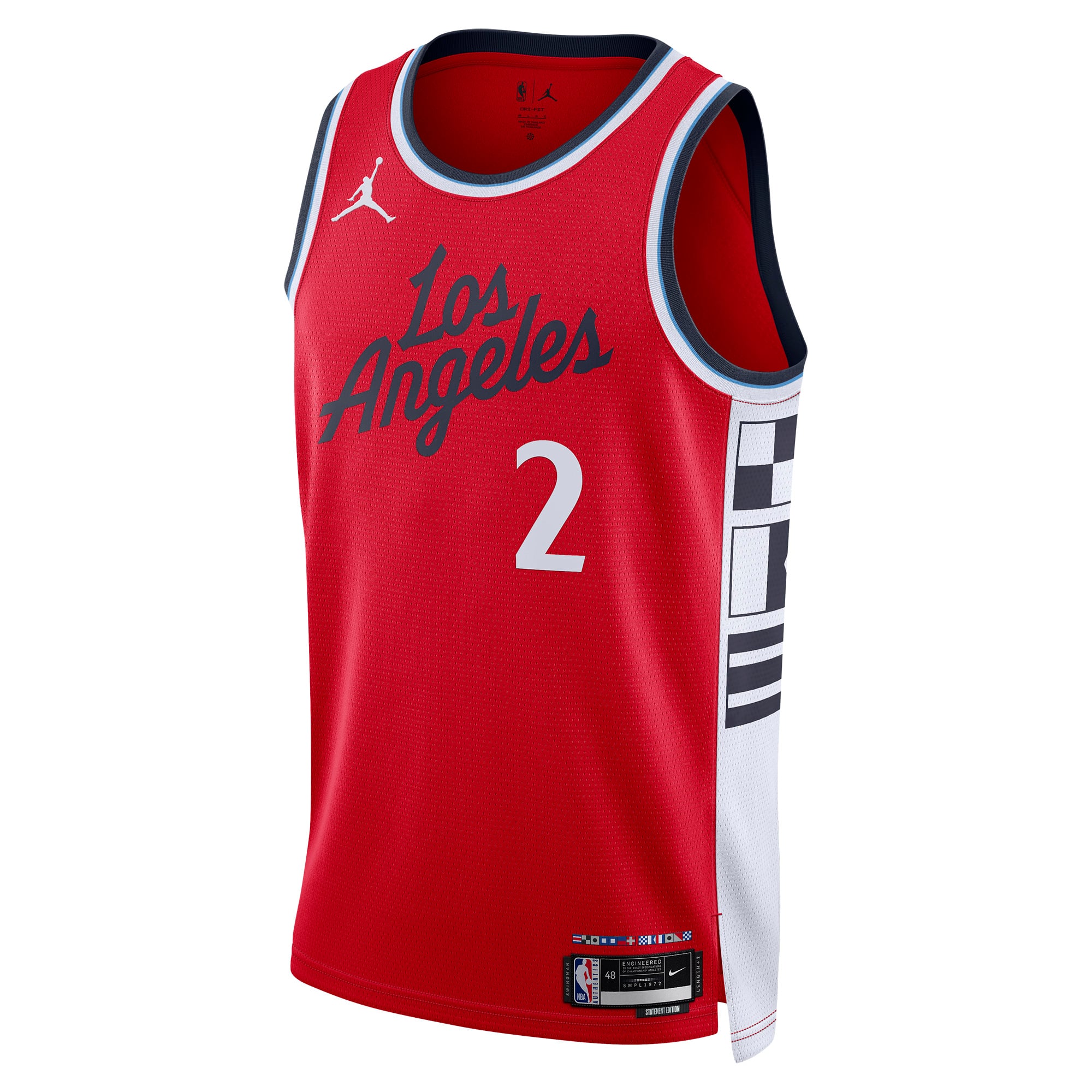 Kawhi Leonard LA Clippers Jordan Brand Unisex 2024/25 Swingman Jersey - Statement Edition - Red - Image 3
