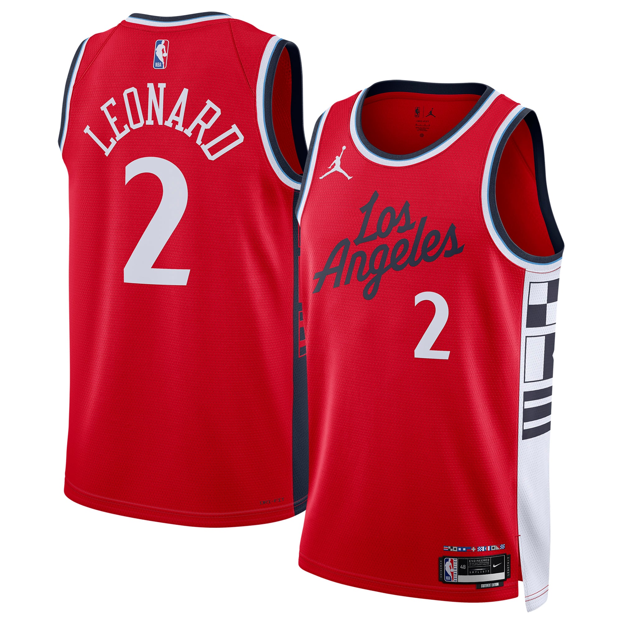 Kawhi Leonard LA Clippers Jordan Brand Unisex 2024/25 Swingman Jersey - Statement Edition - Red - Image 2