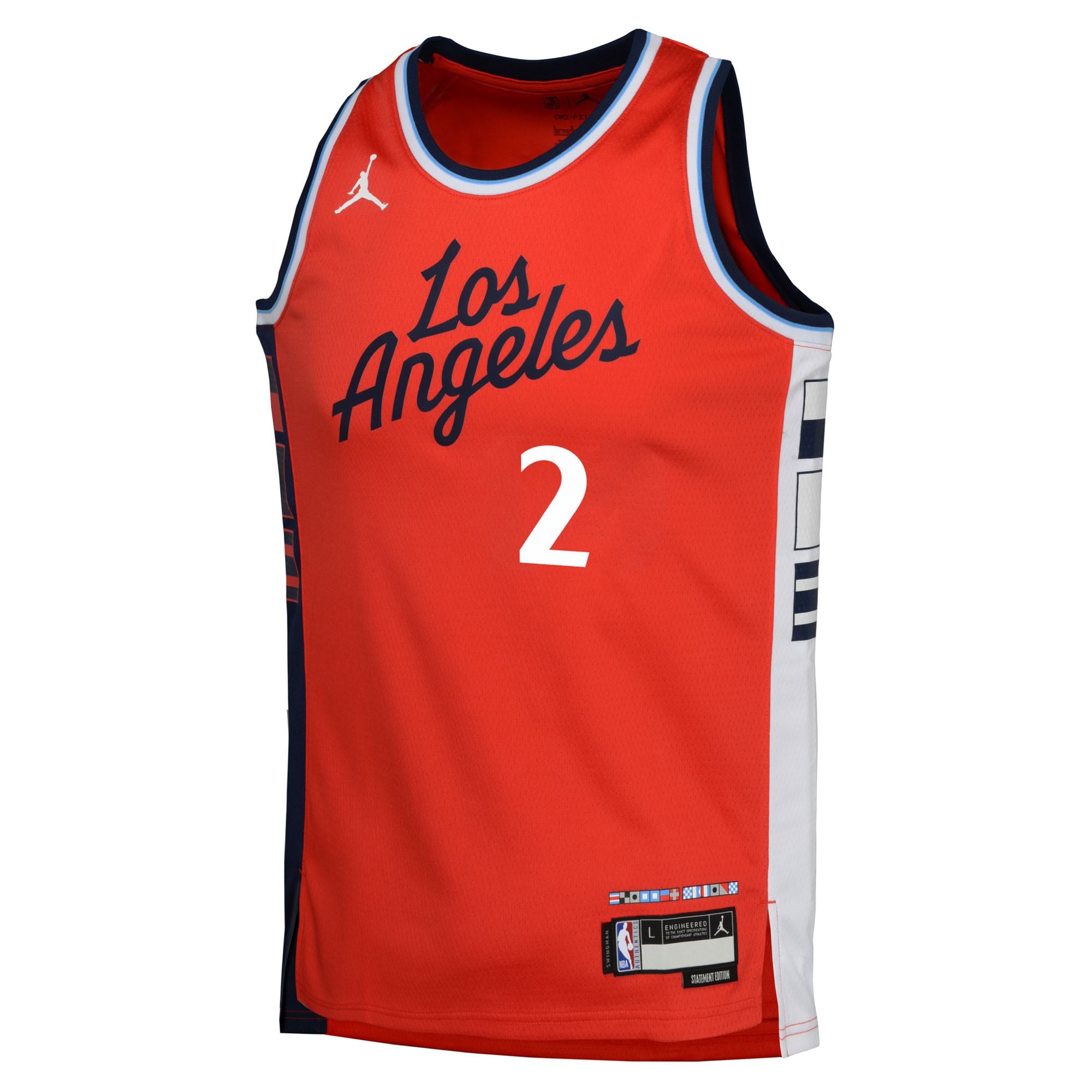 Kawhi Leonard LA Clippers Jordan Brand Youth Swingman Jersey - Statement Edition - Red - Image 3