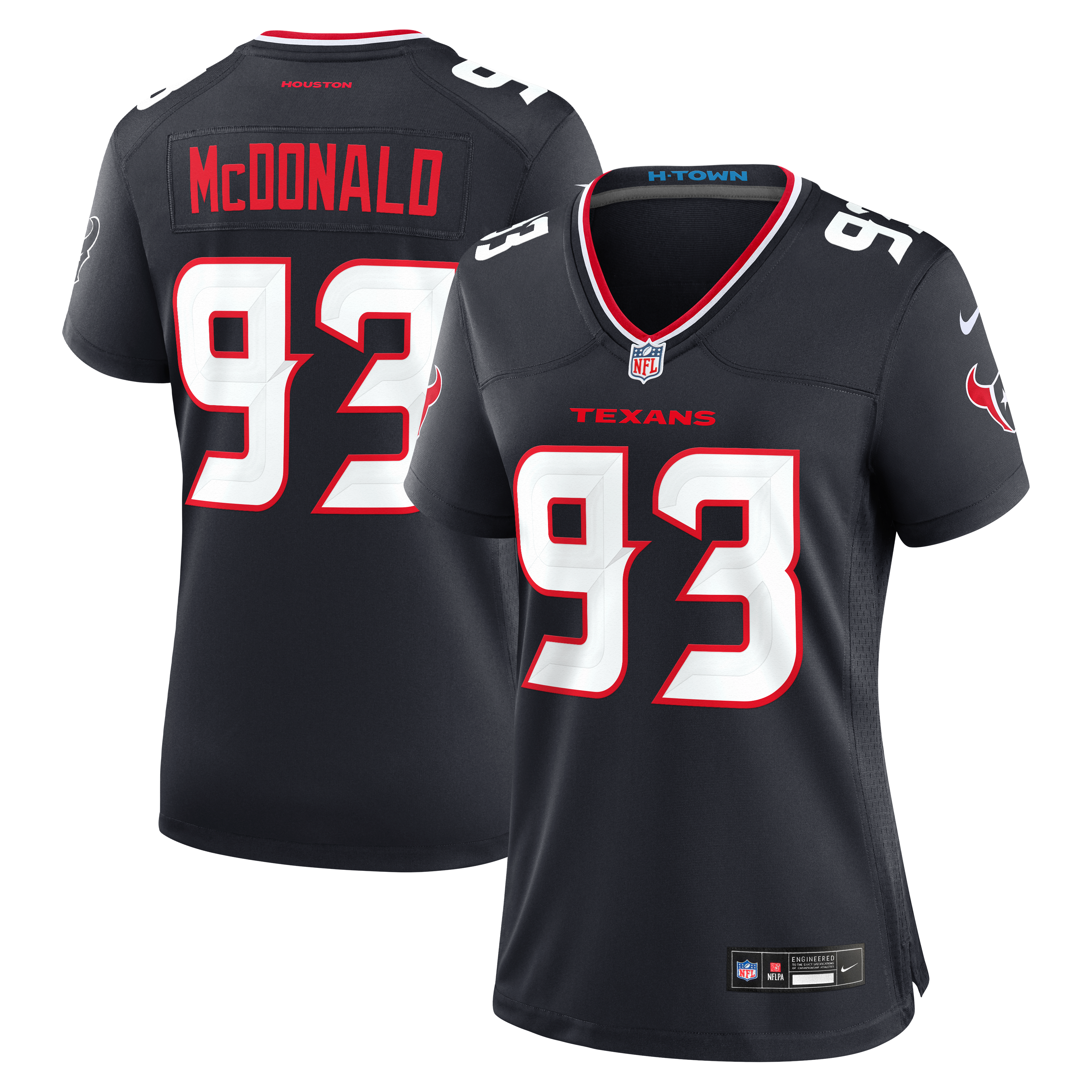 Kayden McDonald Houston Texans Women's Team Game Jersey - Navy