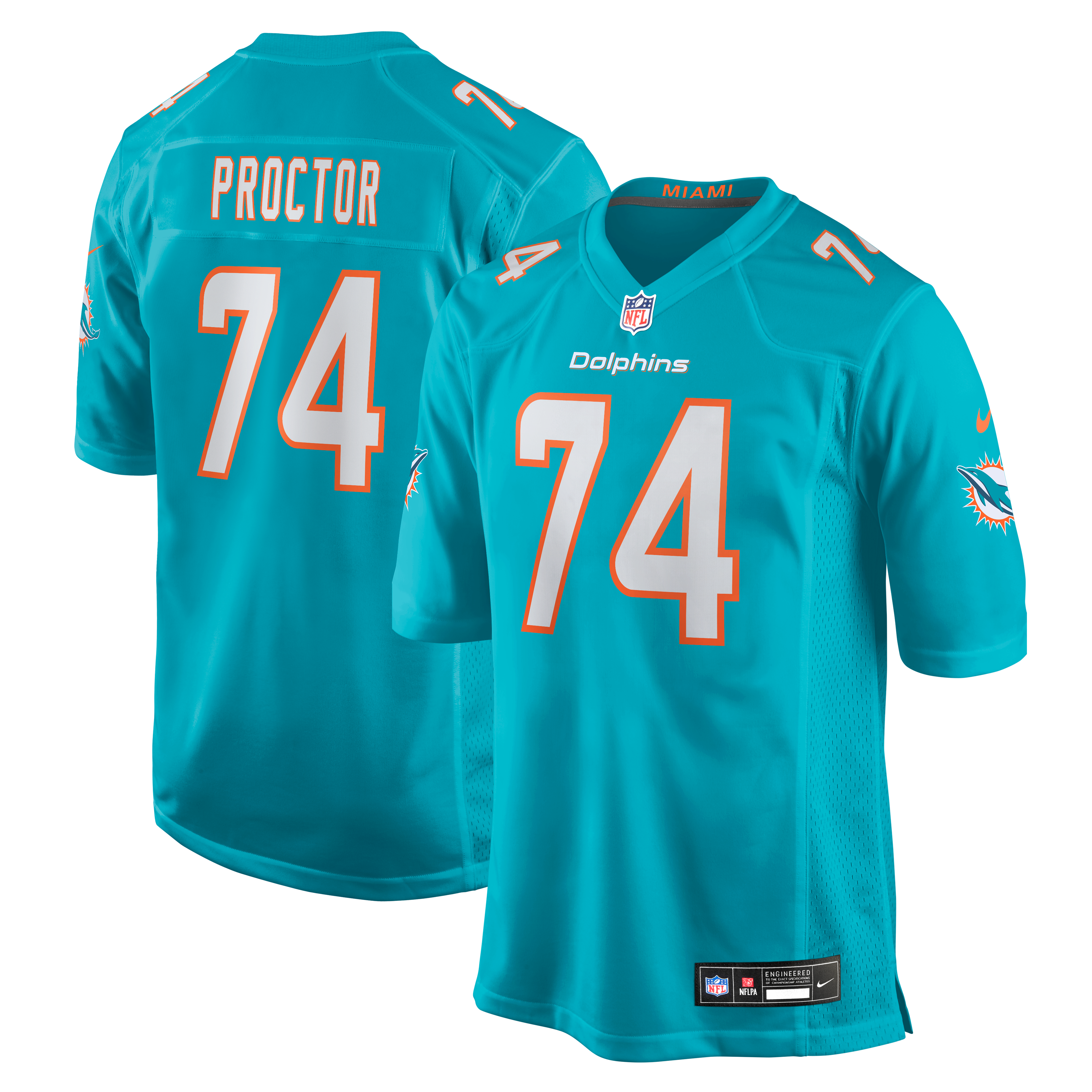 Kayden ProctorMiami Dolphins 2026 Draft First Round Pick No. 12 Team Game Jersey - Aqua - Image 2