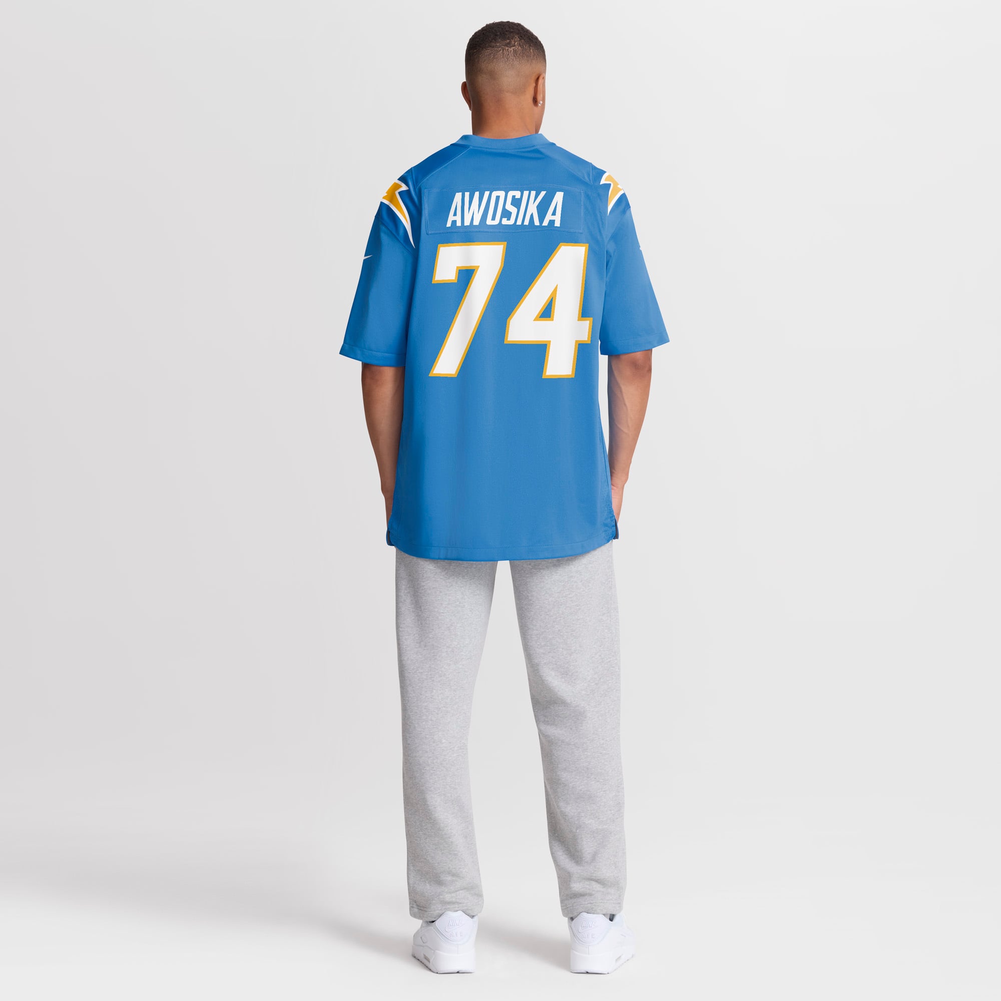 Kayode Awosika Los Angeles Chargers Team Game Jersey - Powder Blue - Image 6