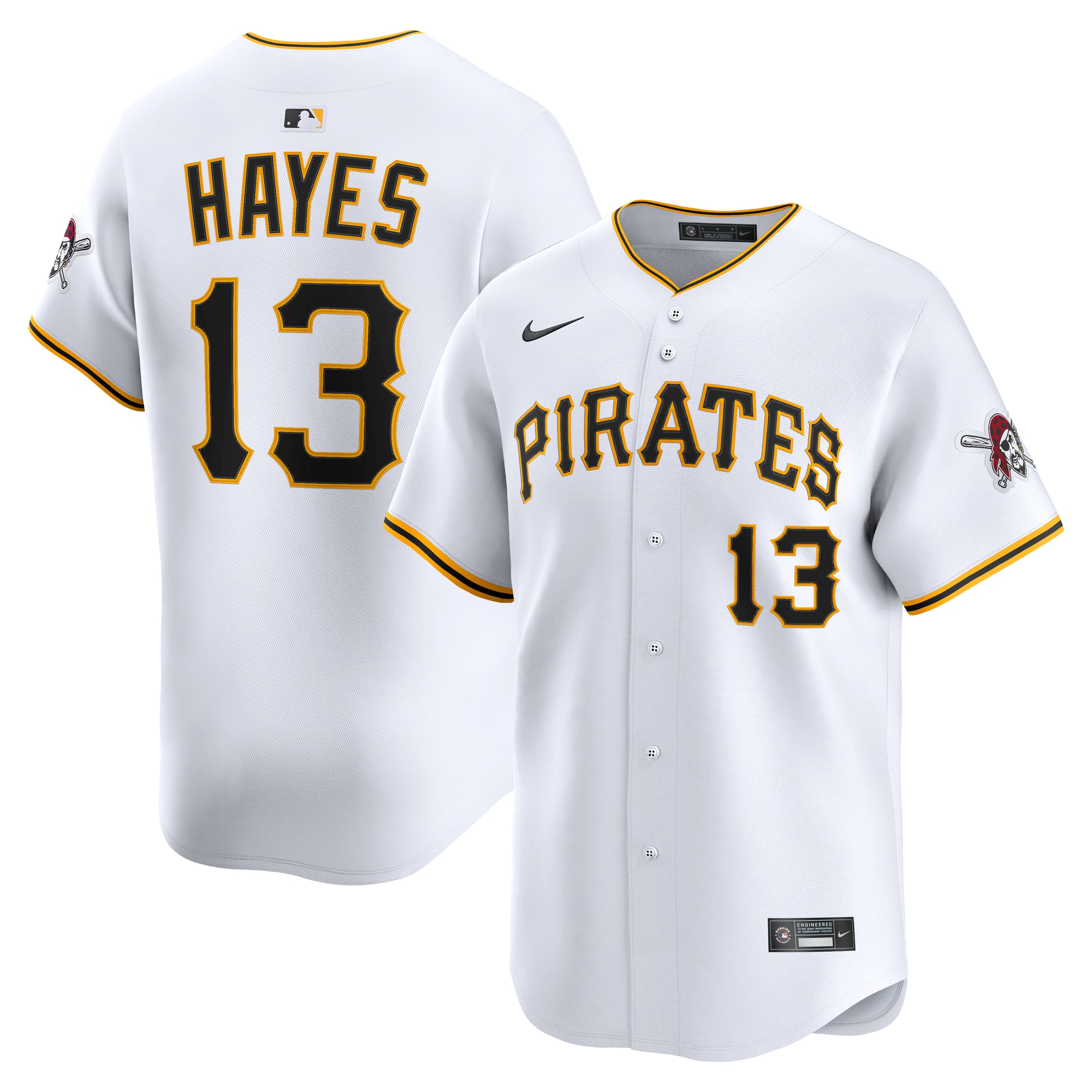 Ke'Bryan Hayes Pittsburgh Pirates Home Limited Player Jersey - White - Image 2