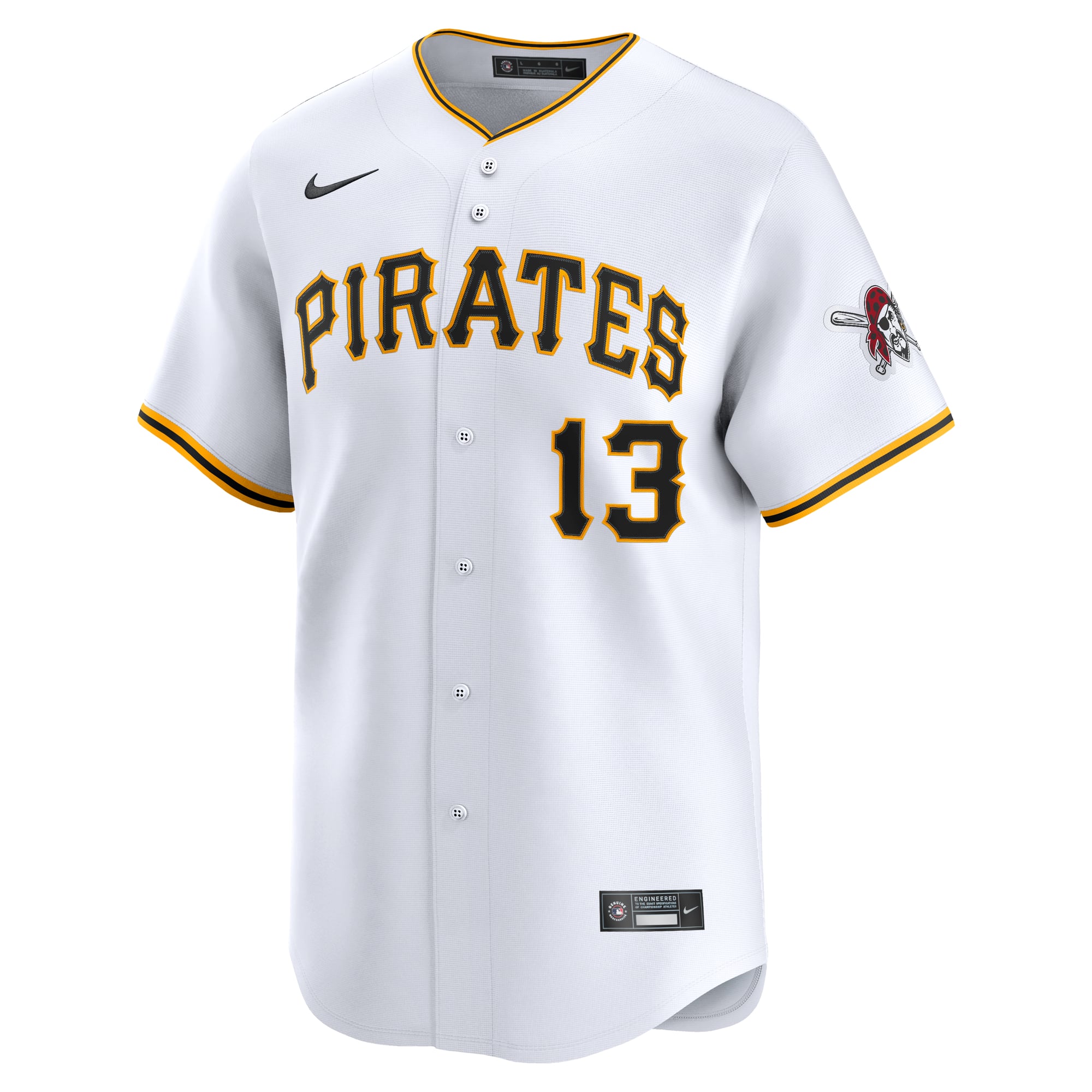 Ke'Bryan Hayes Pittsburgh Pirates Home Limited Player Jersey - White - Image 3
