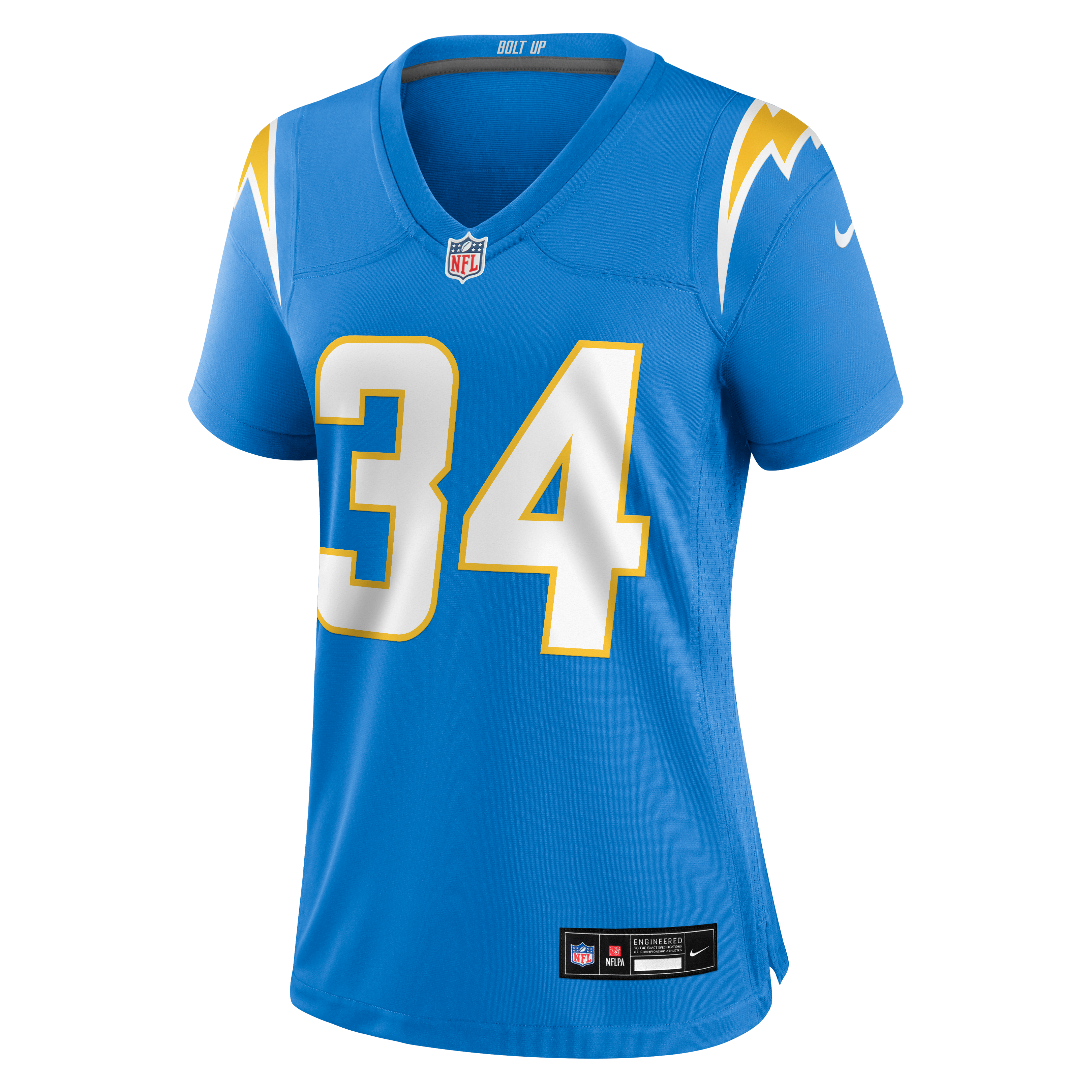 Keaton Mitchell Los Angeles Chargers Women's Team Game Jersey - Powder Blue - Image 3