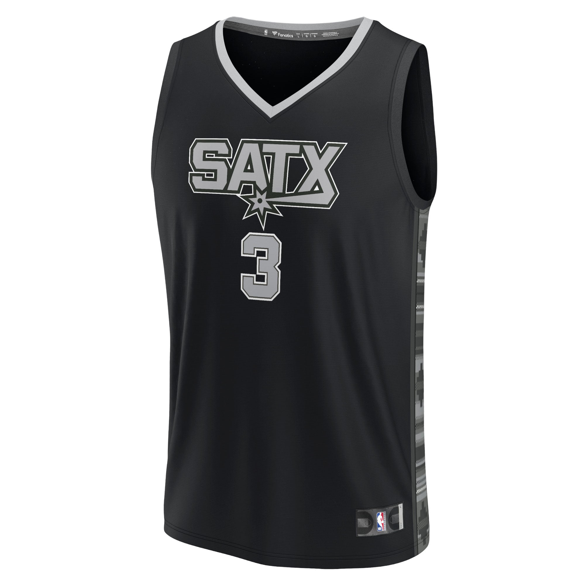 Keldon Johnson San Antonio Spurs Fast Break Player Jersey - Statement Edition - Black - Image 3