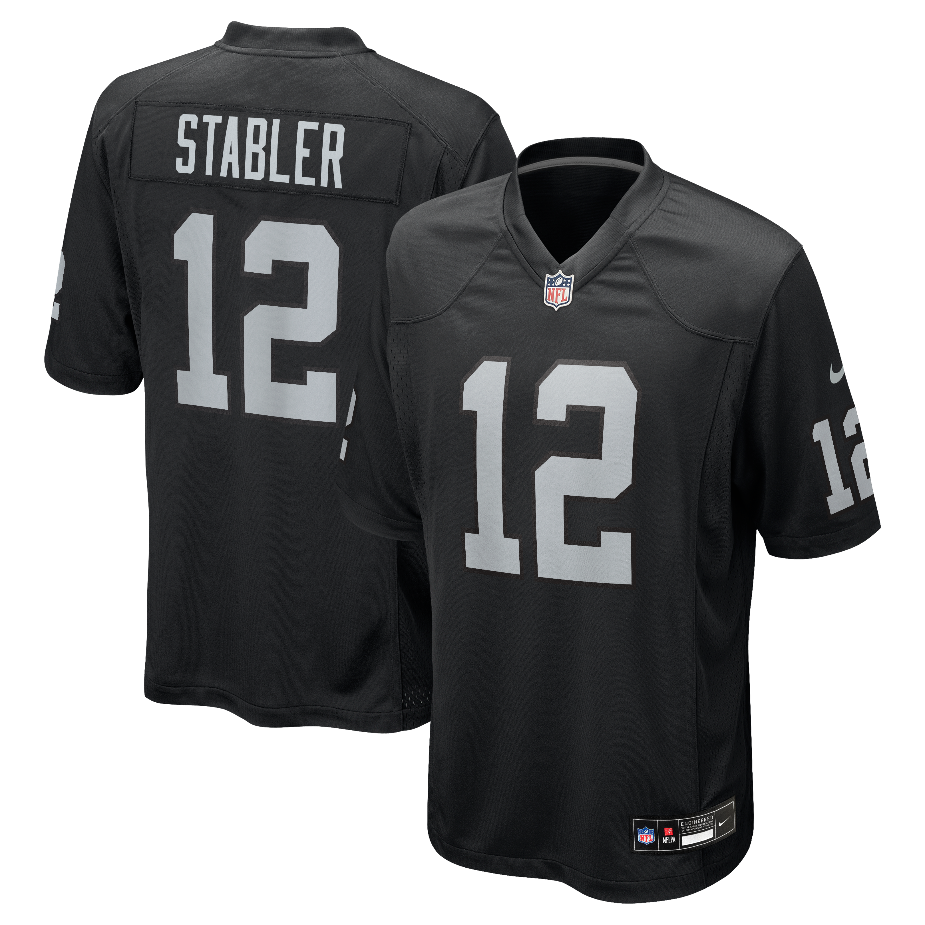 Ken Stabler Las Vegas Raiders Game Retired Player Jersey - Black - Image 2