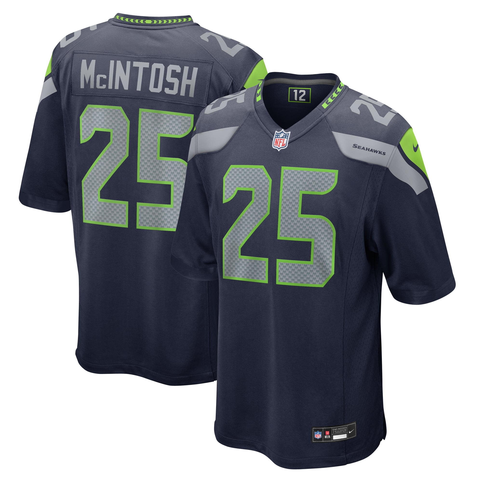 Kenny McIntosh Seattle Seahawks Game Jersey - College Navy