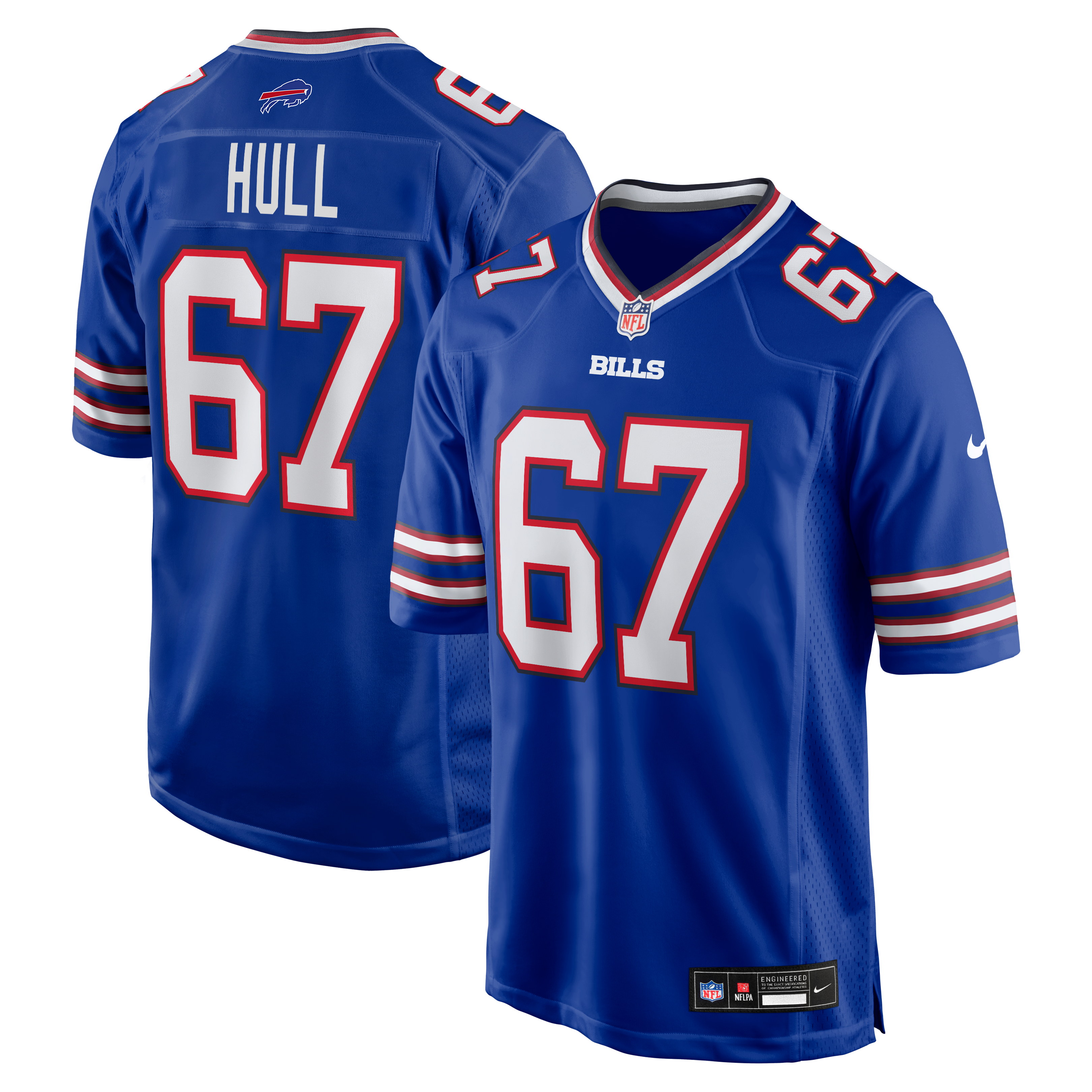 Kent Hull Buffalo Bills Game Retired Player Jersey - Royal